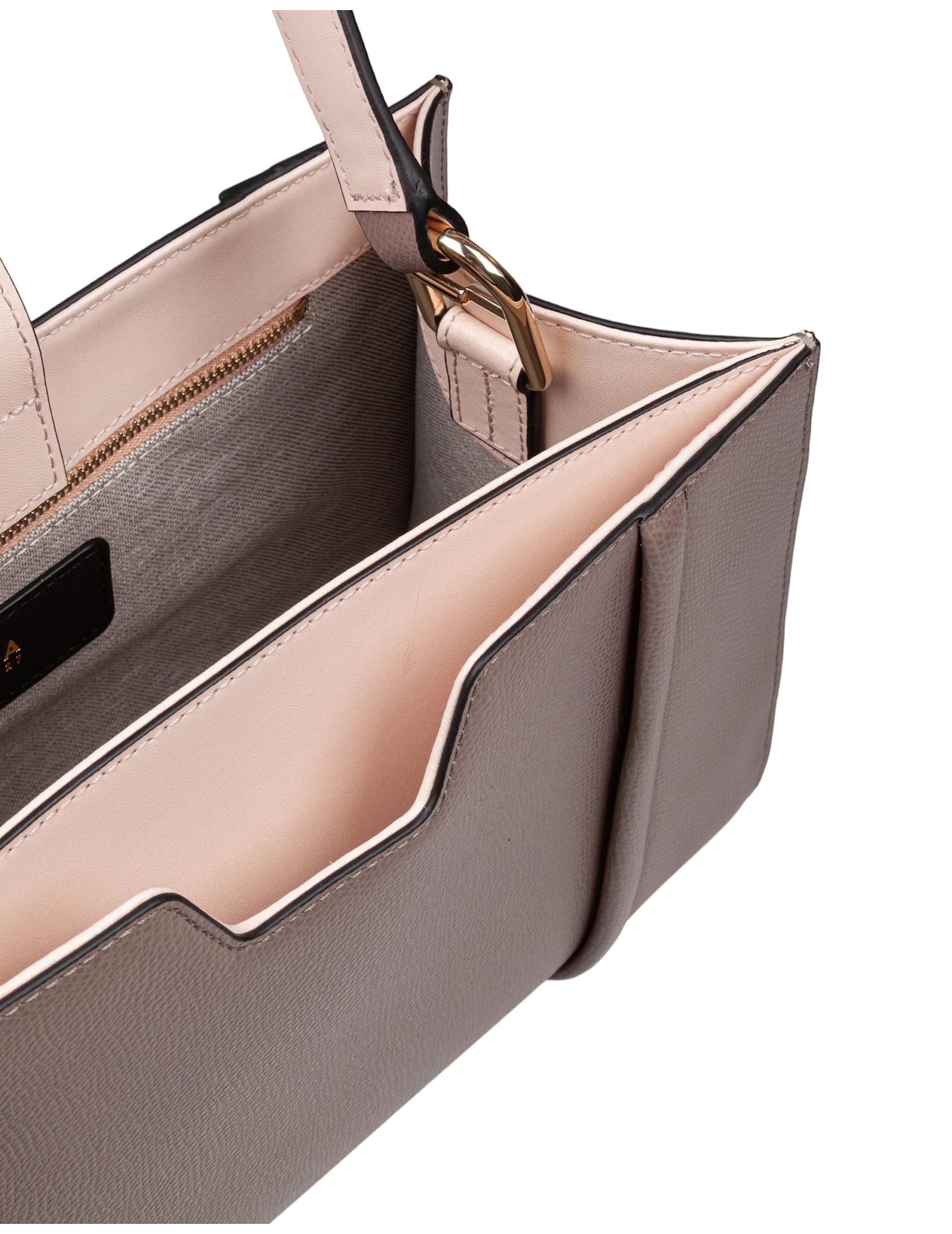 Furla Riva M Tote Leather Handbag Color Stucco Gray
