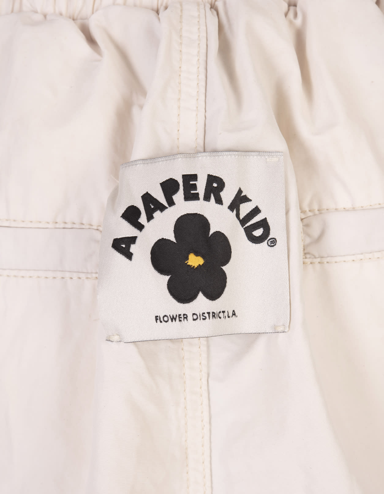 Shop A Paper Kid White Cargo Trousers With Logo