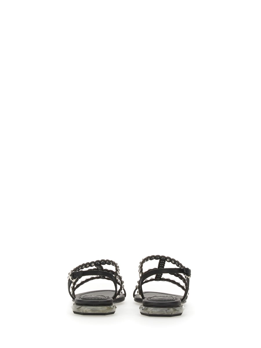Shop Ash Leather Sandal In Black