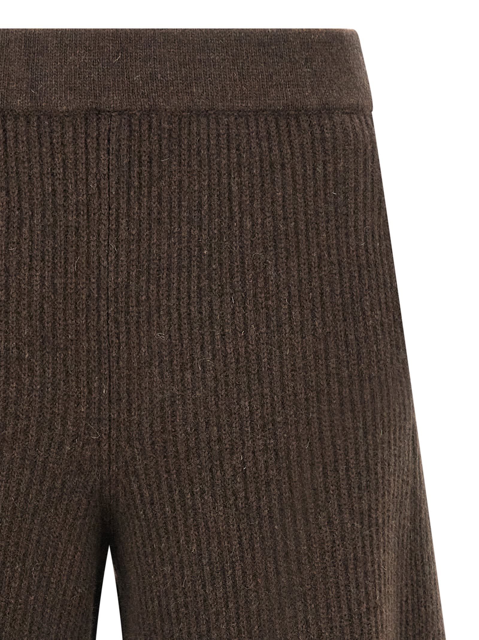 Nude Culotte Pants With Relaxed Silhouette And Side Pockets In Brown