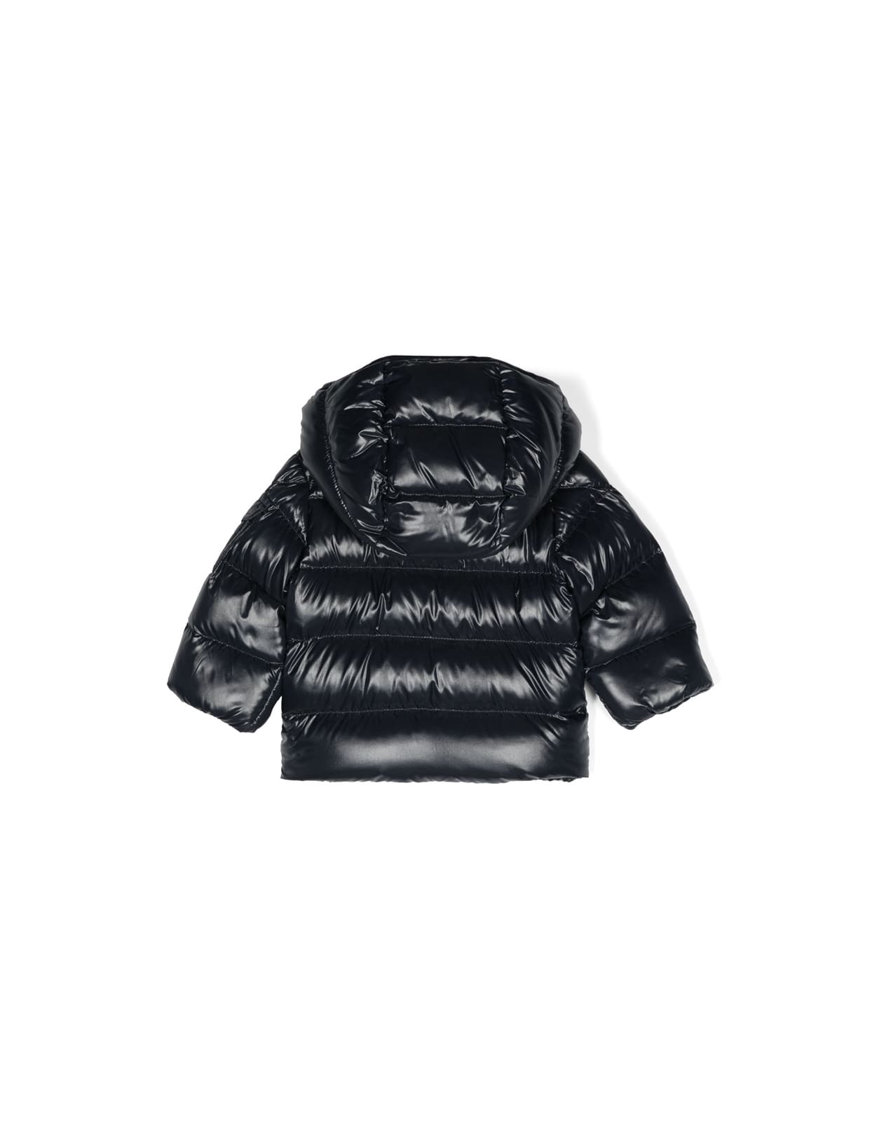 Shop Moncler Blue Maya Baby Down Jacket