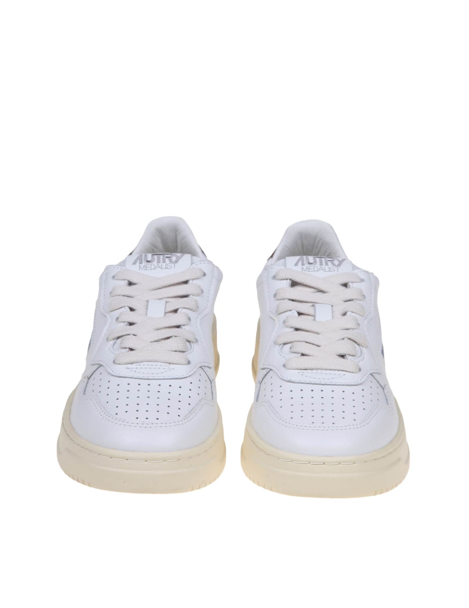 Shop Autry Sneakers In White And Bronze Leather