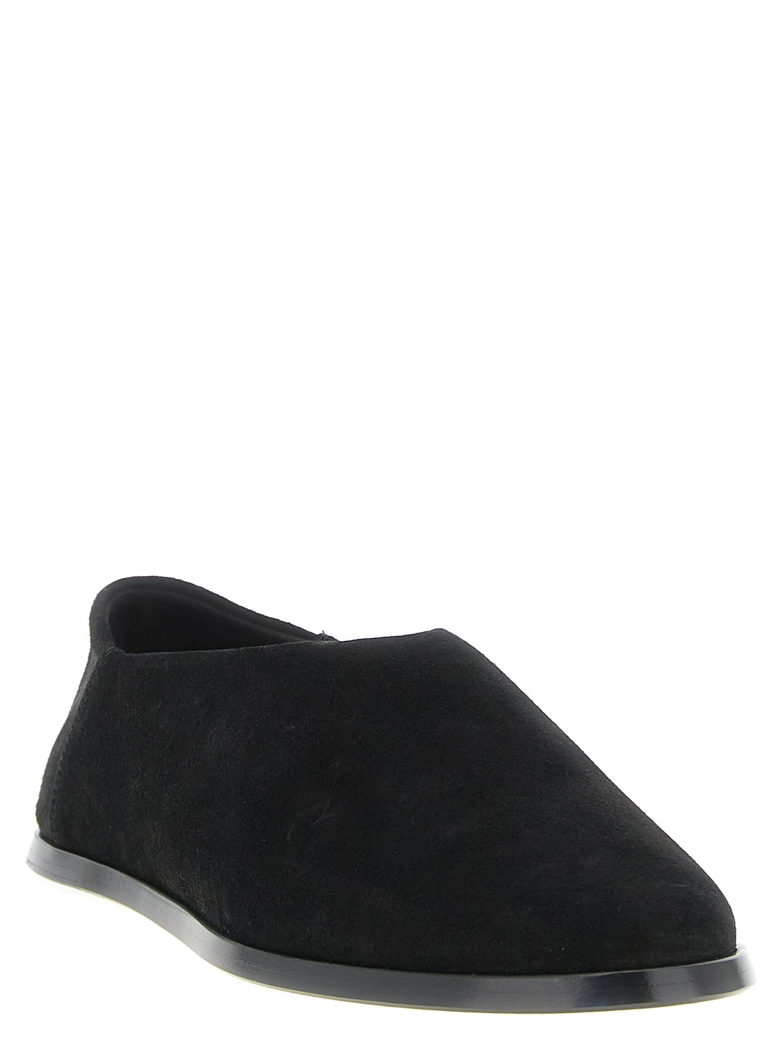 Fear Of God Suede Slip On Flat Shoes Brown In Black