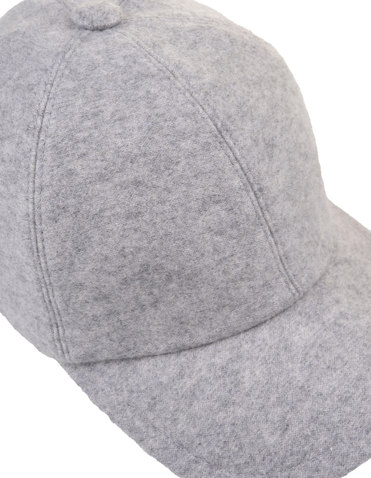 Shop Fedeli Grey Cashmere Felt Baseball Hat