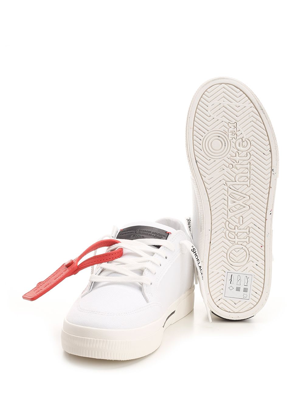 Shop Off-white Low Vulcanized Fabric Sneakers In Bianco/nero