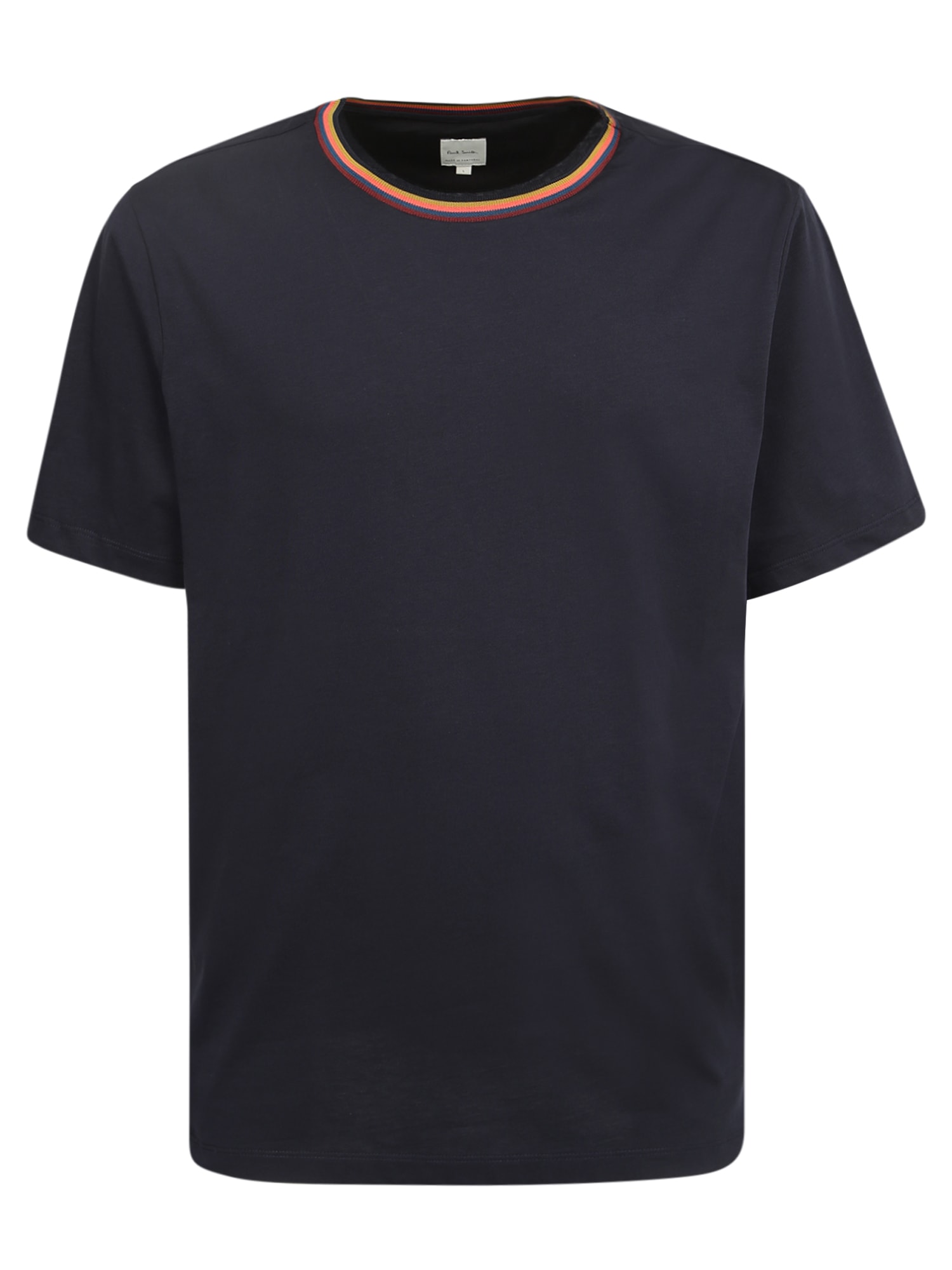 Shop Paul Smith Striped Logo-print T-shirt Blue