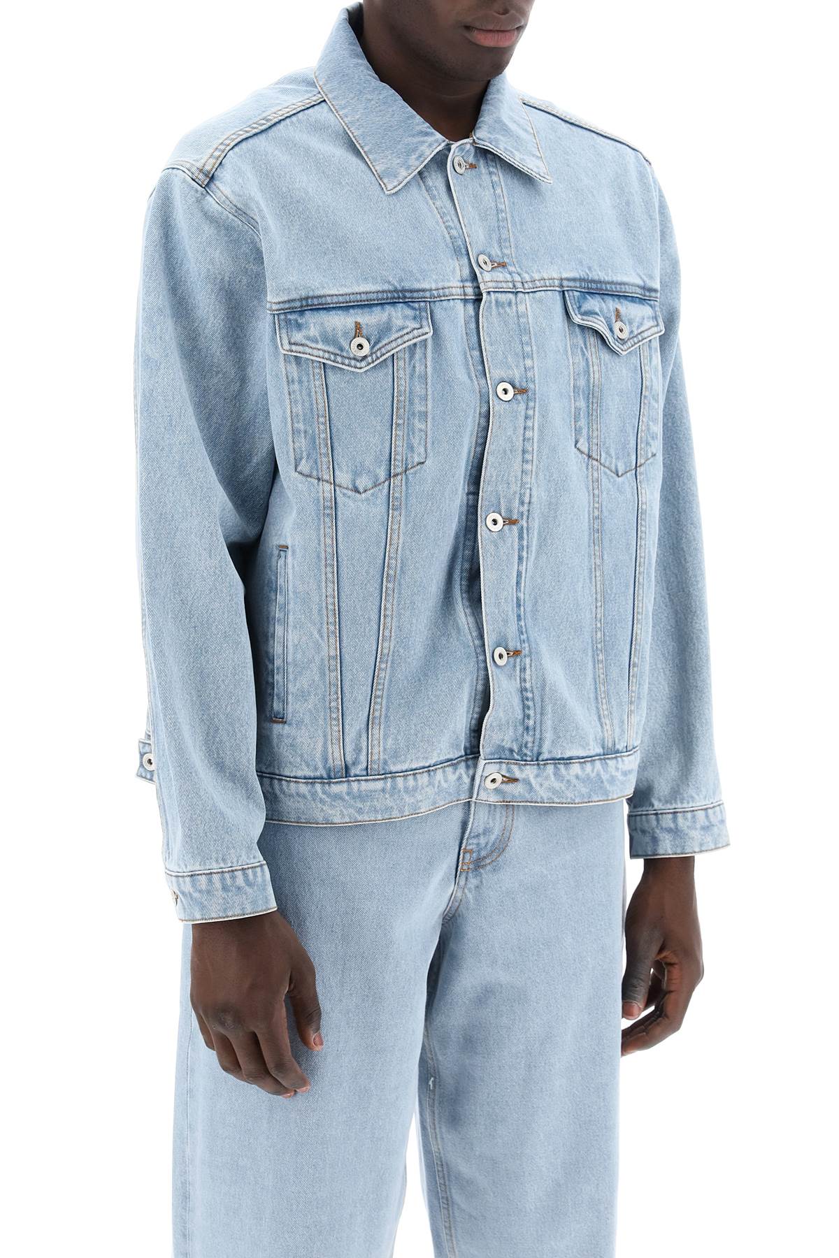 Shop Y/project Denim Jacket For Men In Evergreen Ice Blue (light Blue)