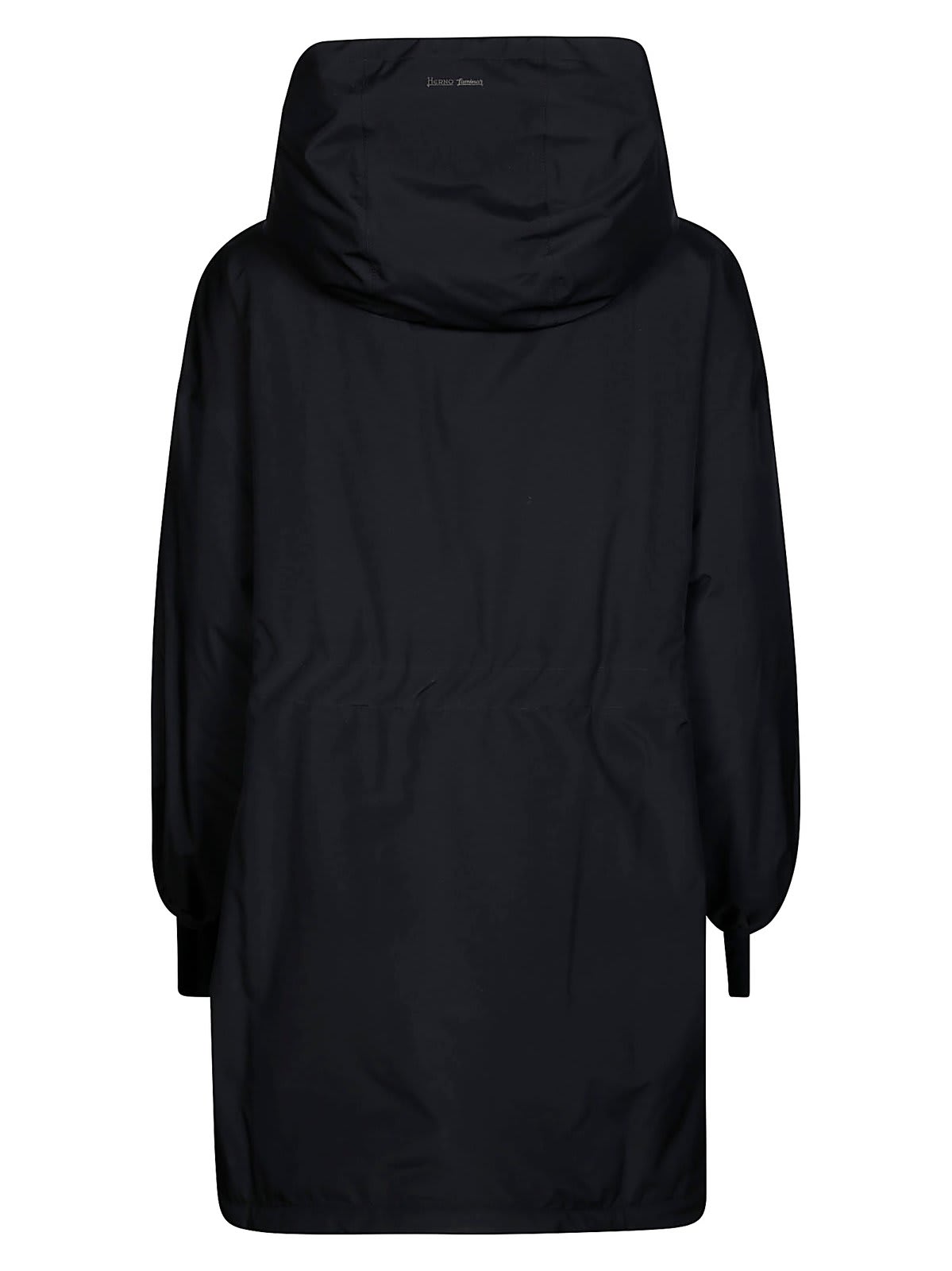 Shop Herno Hooded Padded Coat In Black