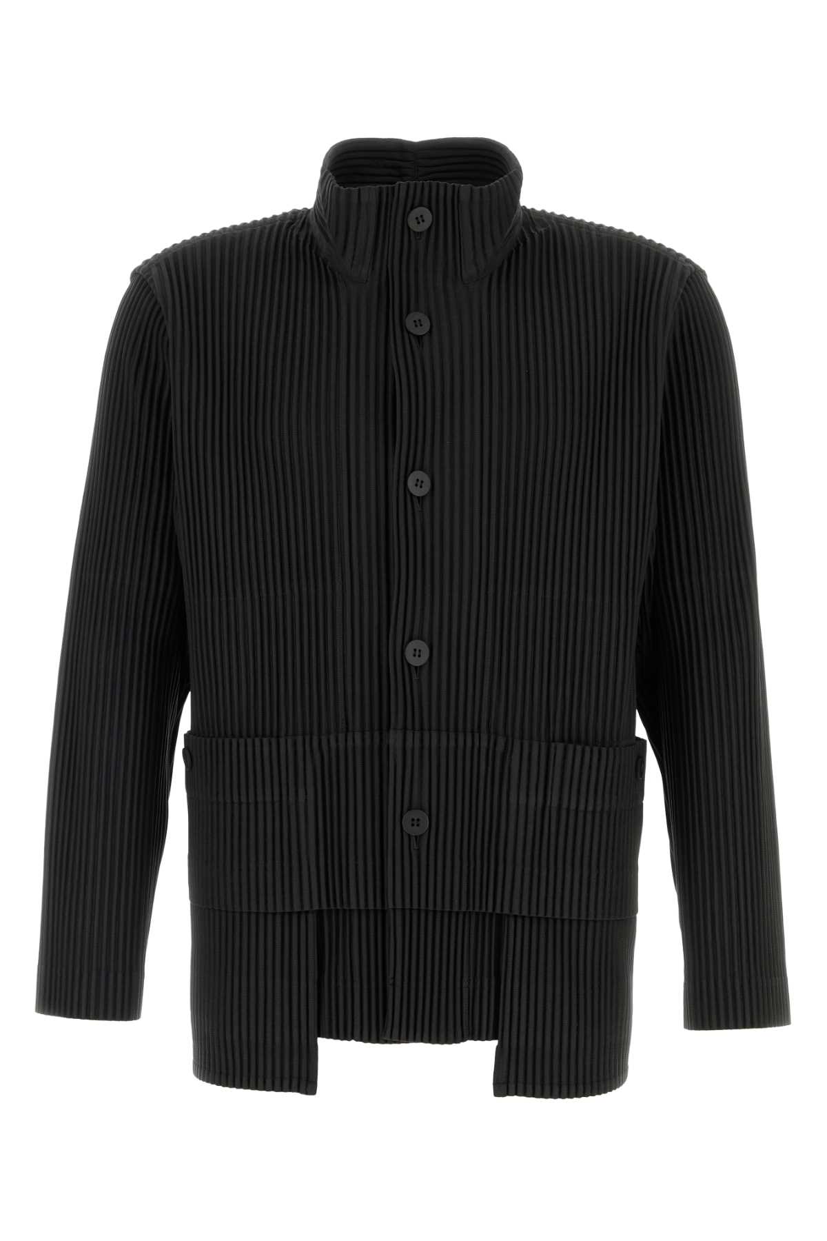 Issey Miyake Black Polyester Cardigan In Gray