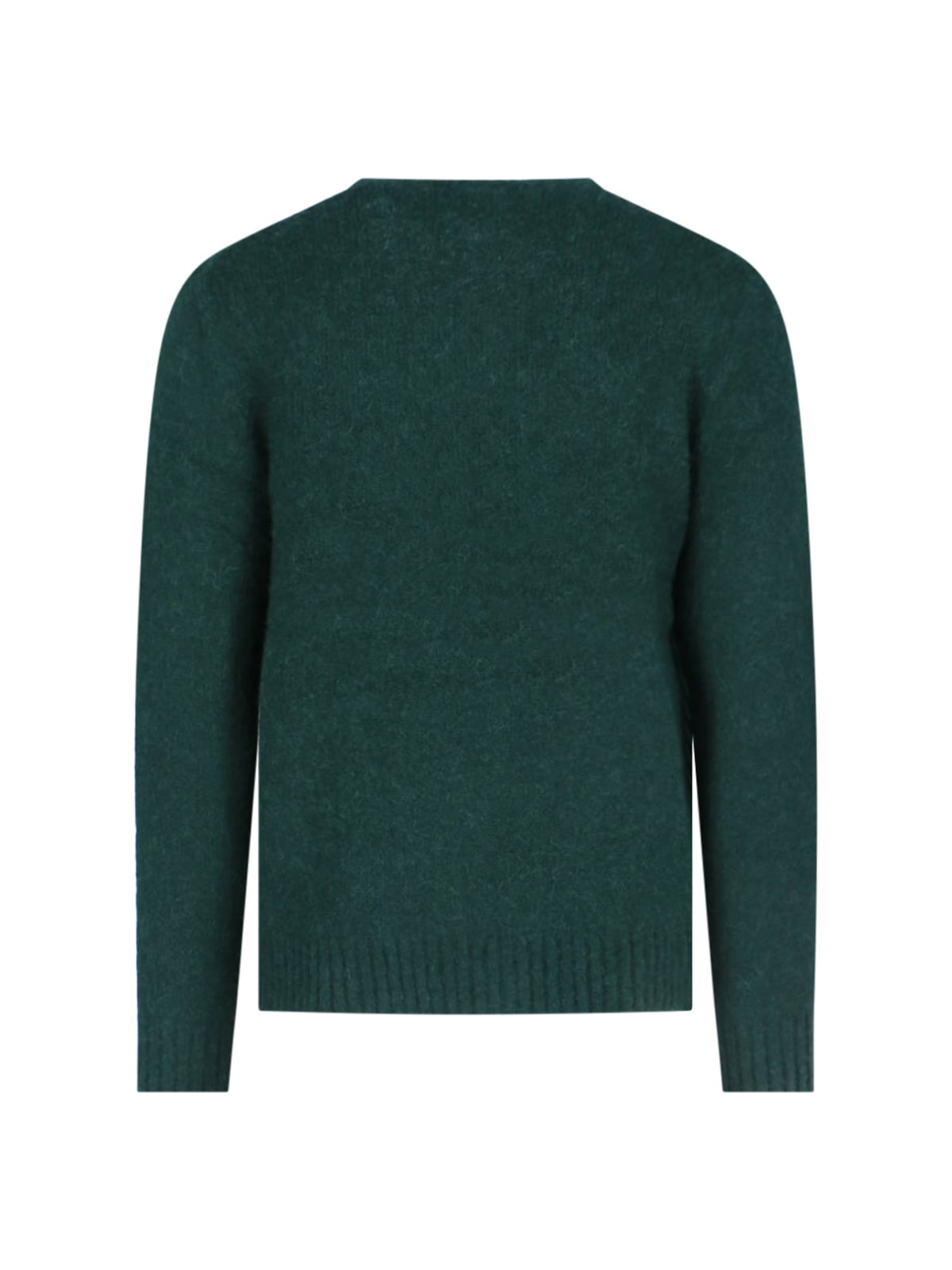 Polo Ralph Lauren Crew Neck Sweater With Ribbed Trims And Embroidered Logo In Green