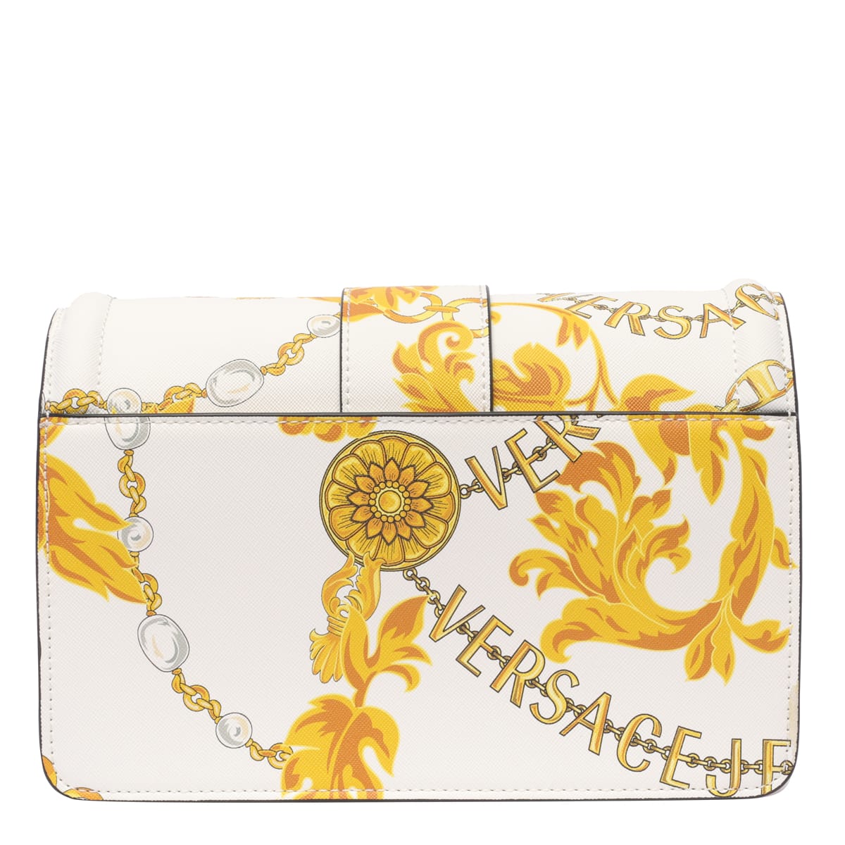Versace Jeans Couture Chain Couture Crossbody Bag In White