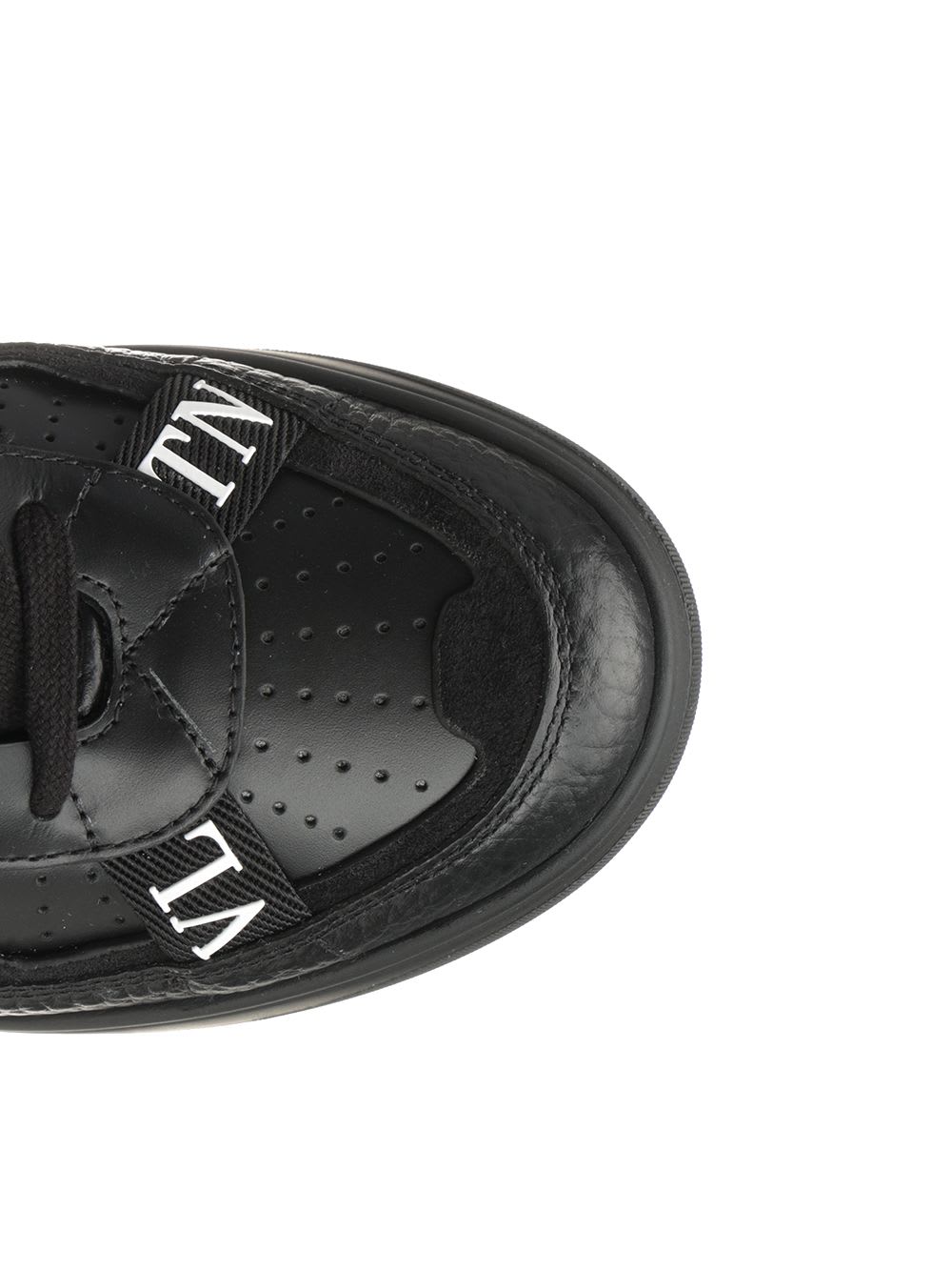 Valentino Leather Sneakers In Black