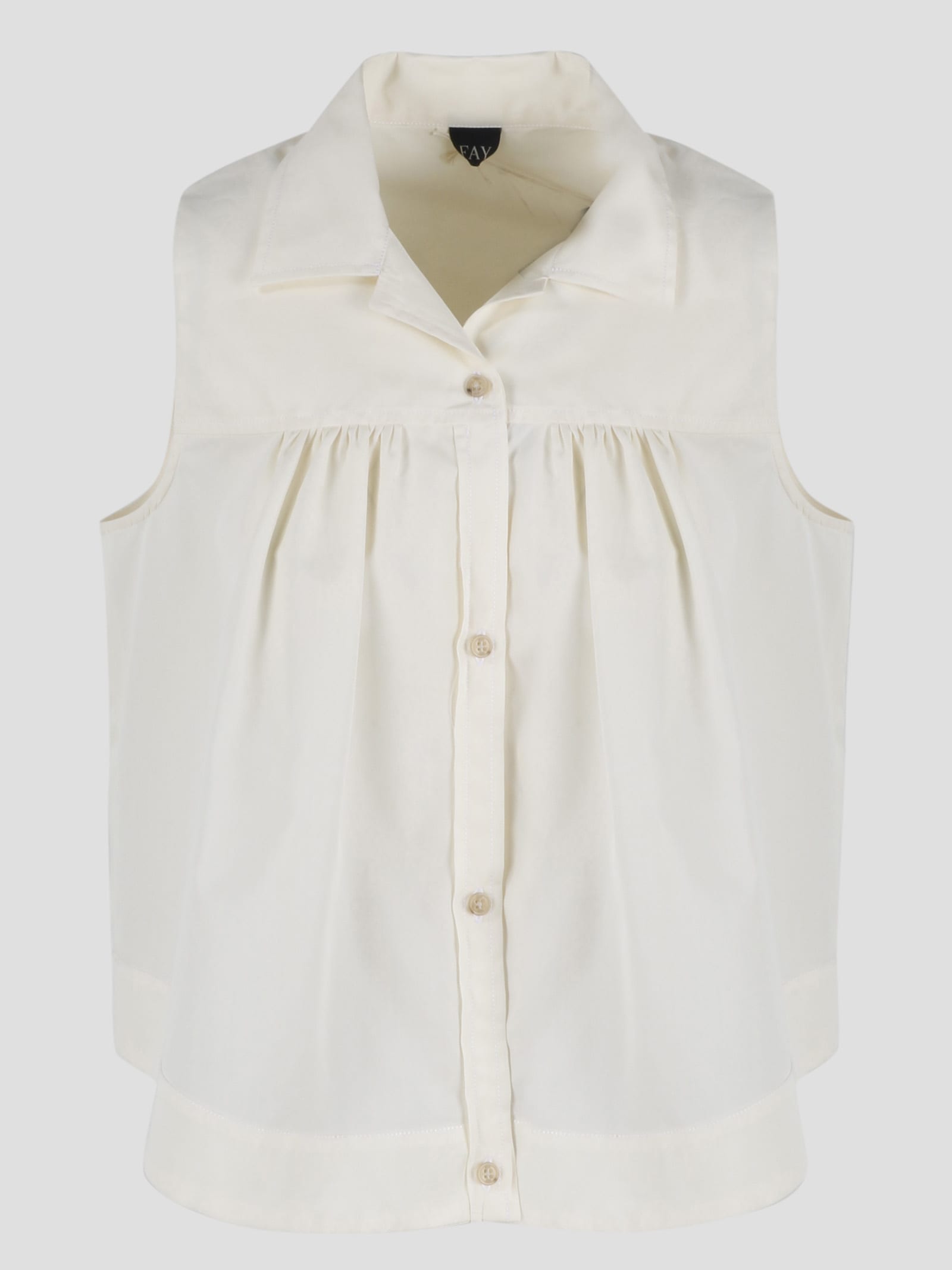 Shop Fay Sleeveless Shirt In White