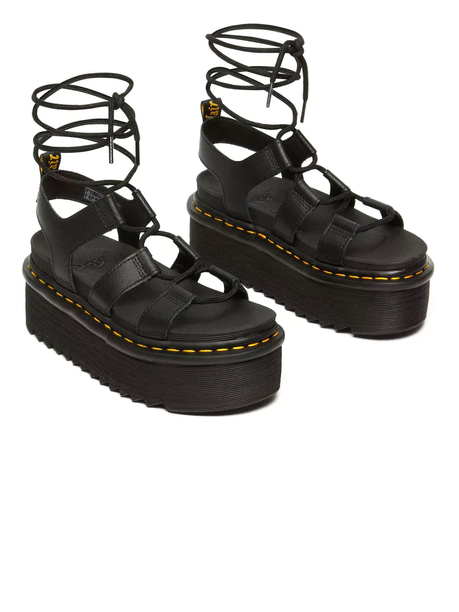 Shop Dr. Martens' Black Calf Leather Nartilla Sandals