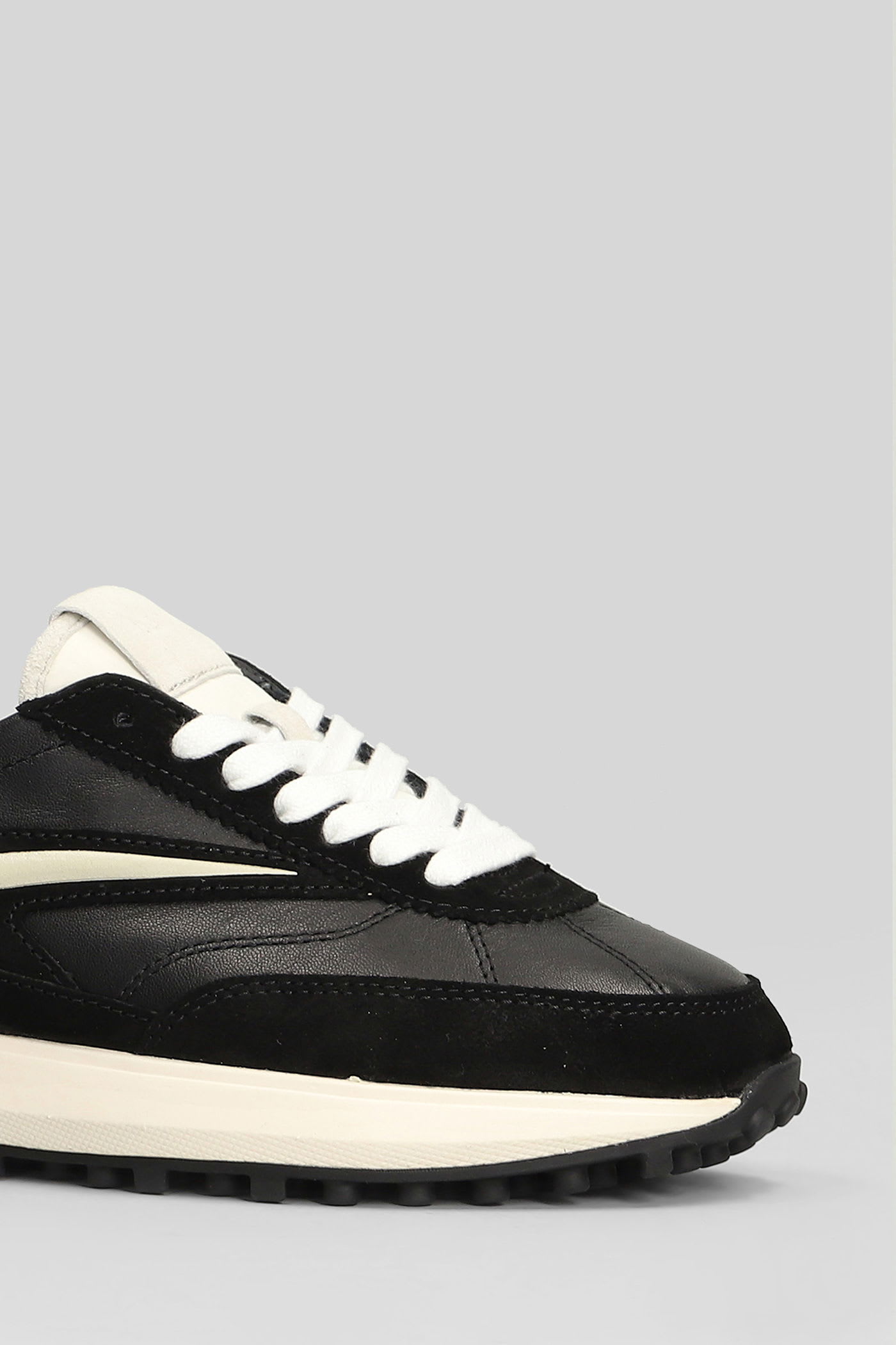 Date Athleta Spft Sneakers In Black Suede And Leather In Multi