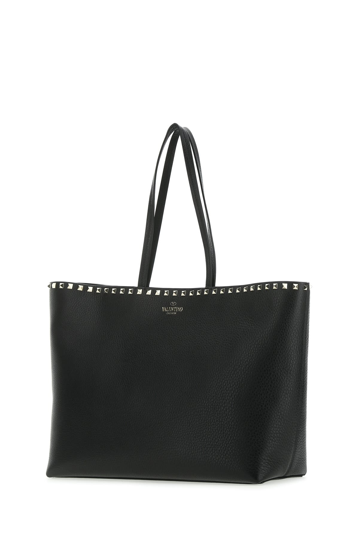 Shop Valentino Tote Rockstud Vit.st. In Nero