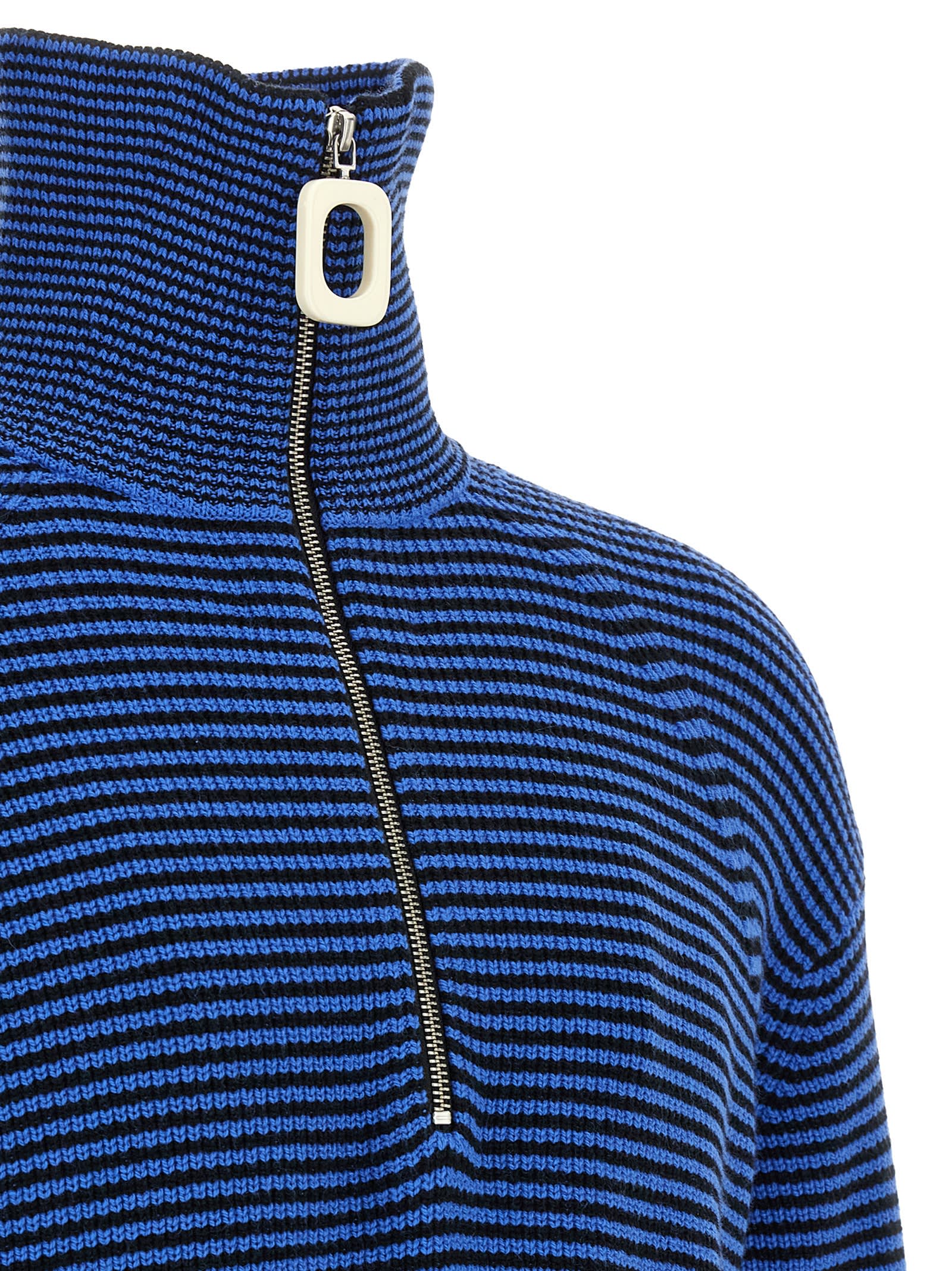 Jw Anderson Half Zip Sweater Sweaters And Cardigans Multicolor In Blue