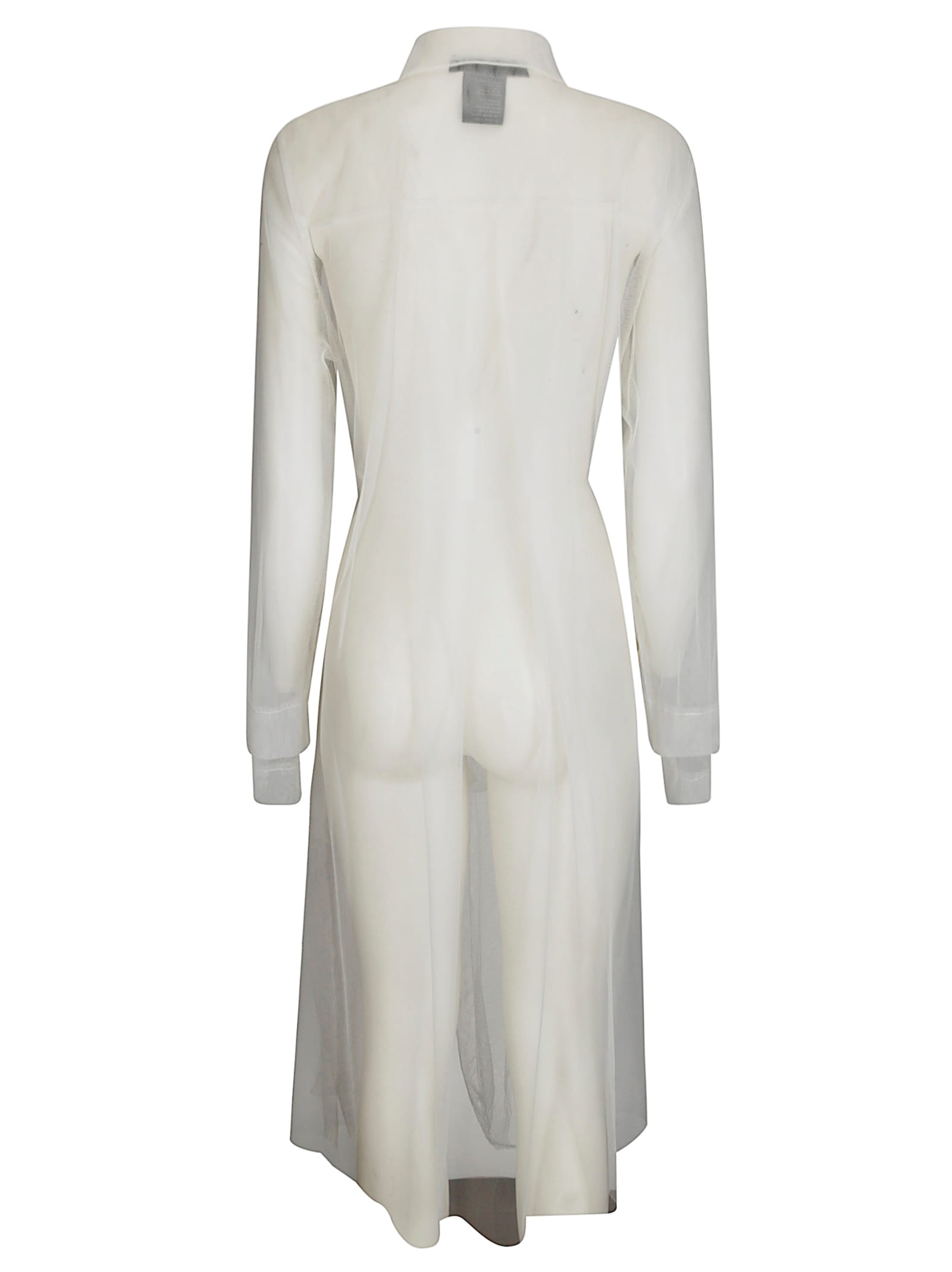 Maria Calderara Long Sleeve Transparent Tulle Trench Coat