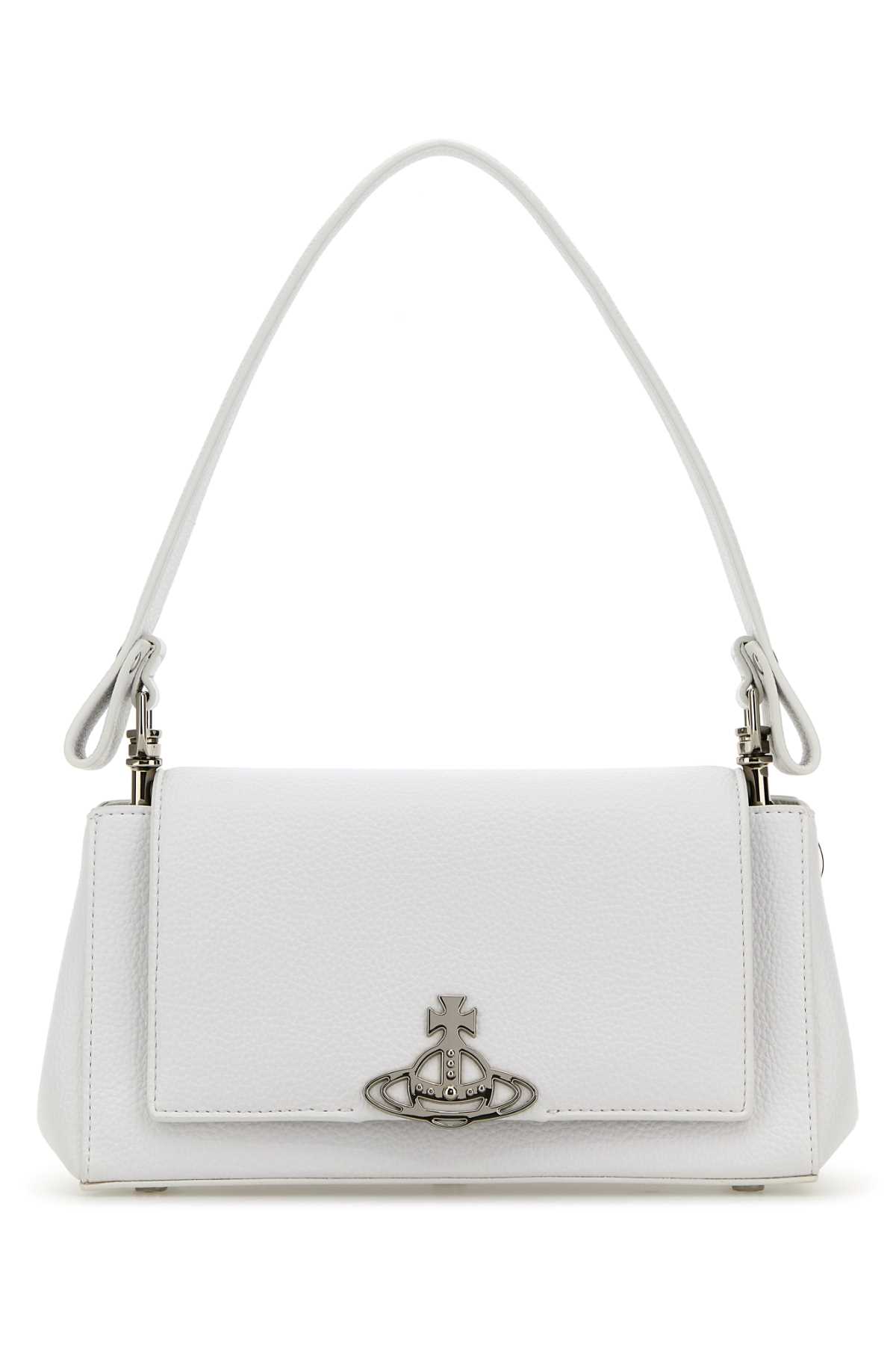 White Synthetic Leather Medium Hazel Shoulder Bag