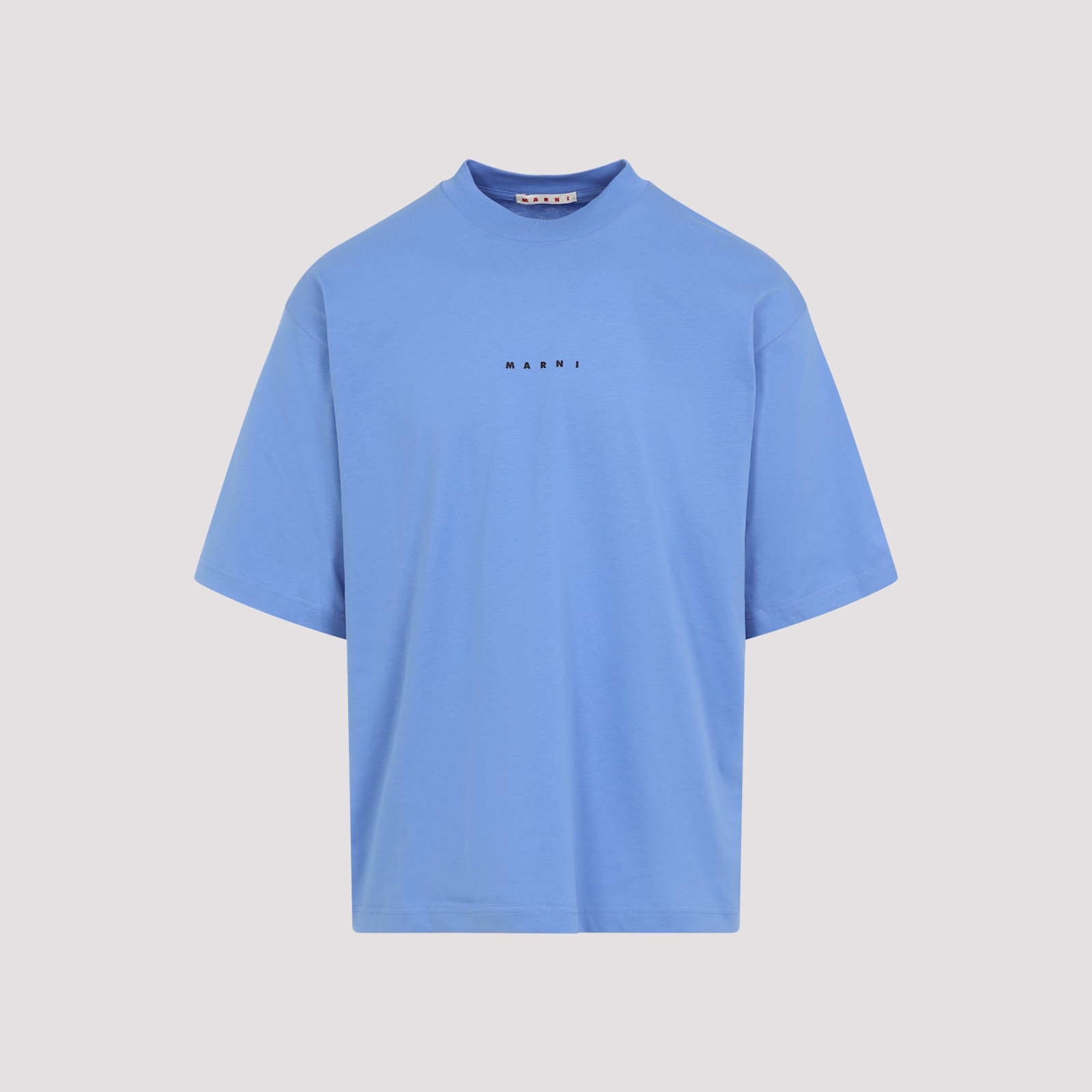 Shop Marni Cotton T-shirt In Blue Lilac