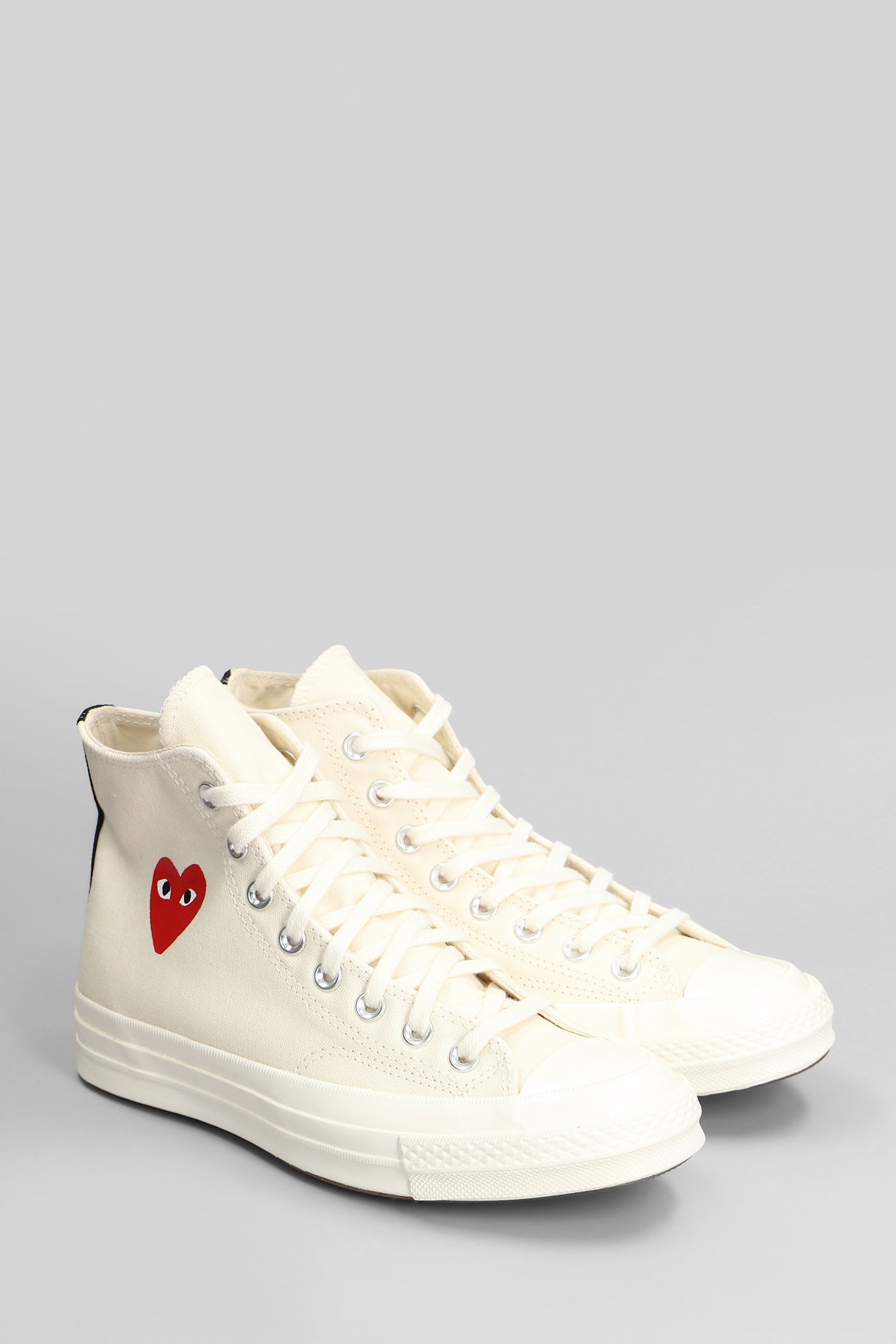 Comme Des Garçons Play Chuck 70 Cdg High Sneakers In Beige Cotton In Sand