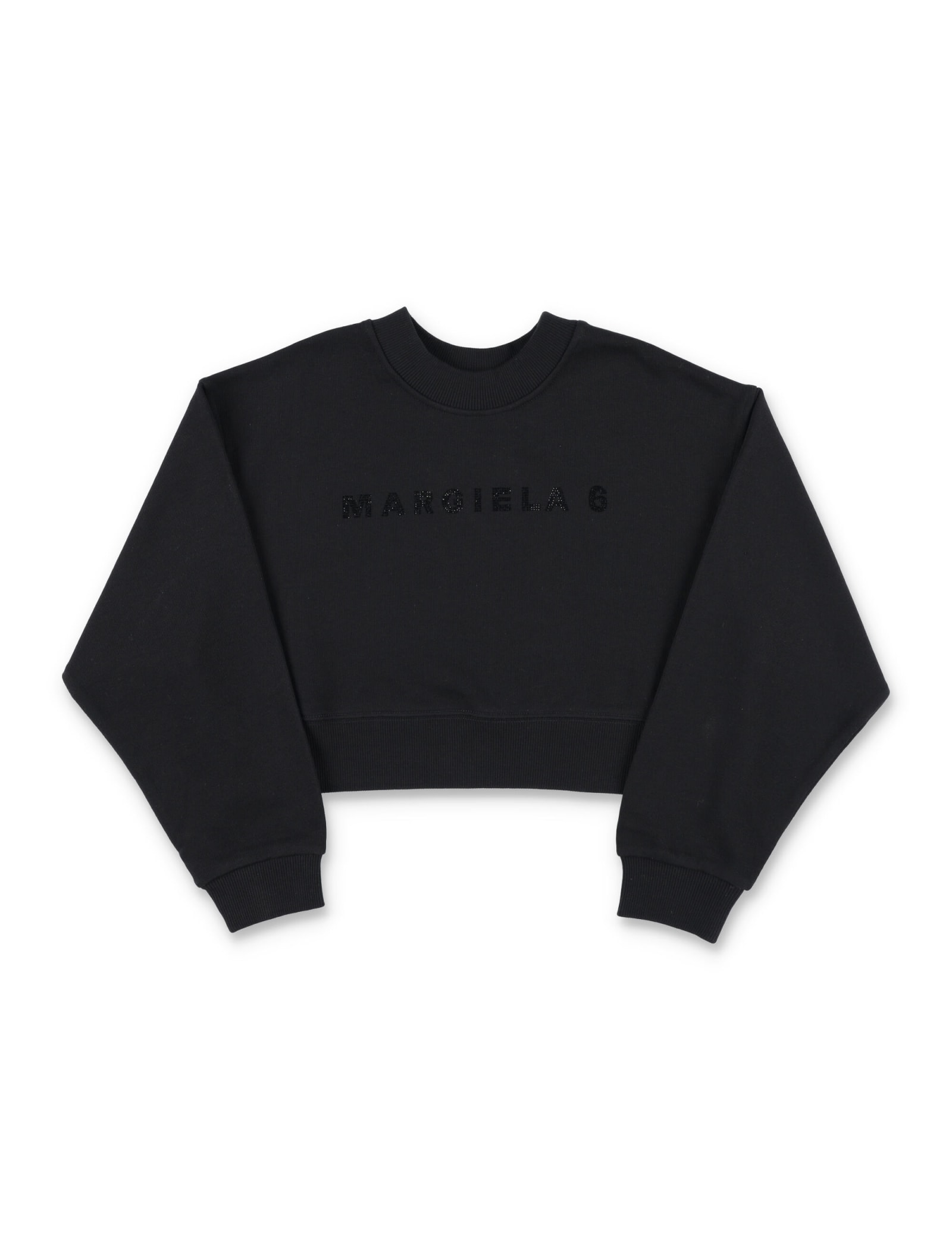 Mm6 Maison Margiela Kids' Cropped Fleece In Black