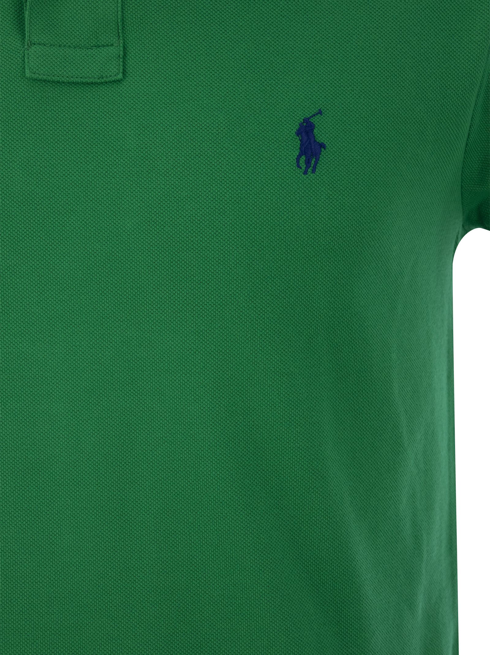 Polo Ralph Lauren Two-button Cotton Polo Shirt With Logo In Green