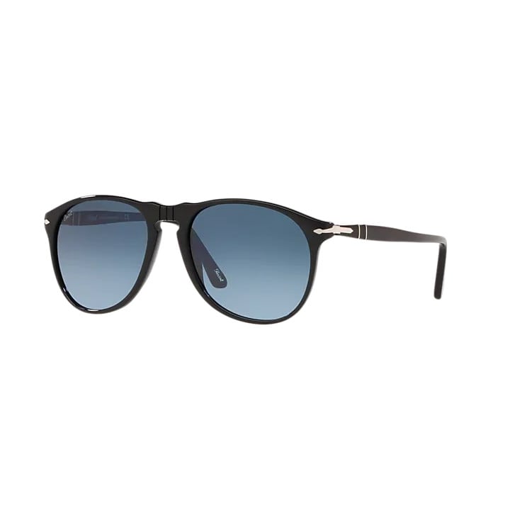 Shop Persol Po9649s 95/q8 Sunglasses In Nero Lenti Grigio-blu