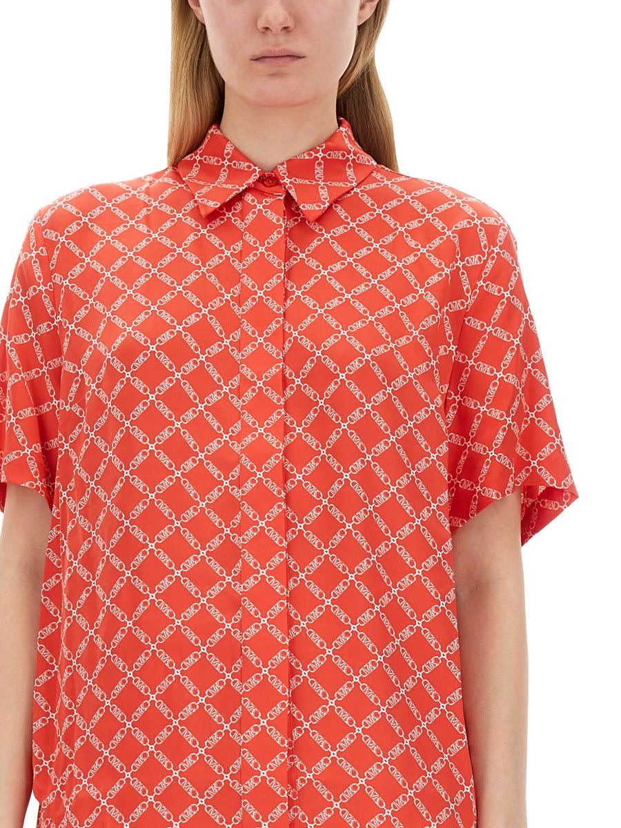 Shop Michael Kors Monogram Shirt In Rosso