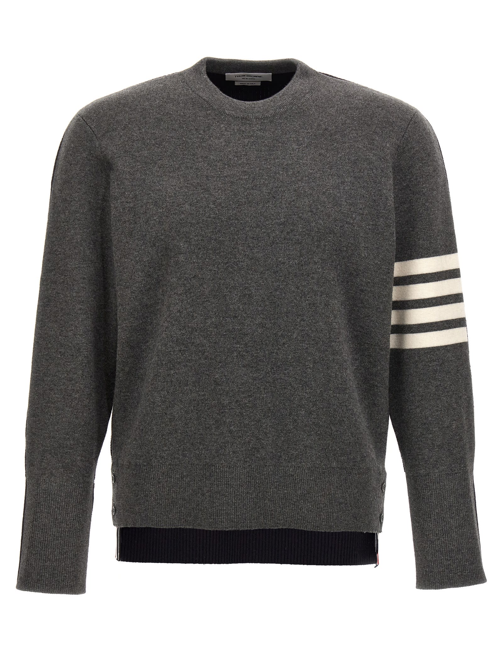 Shop Thom Browne 4 Bar Sweater In Grey