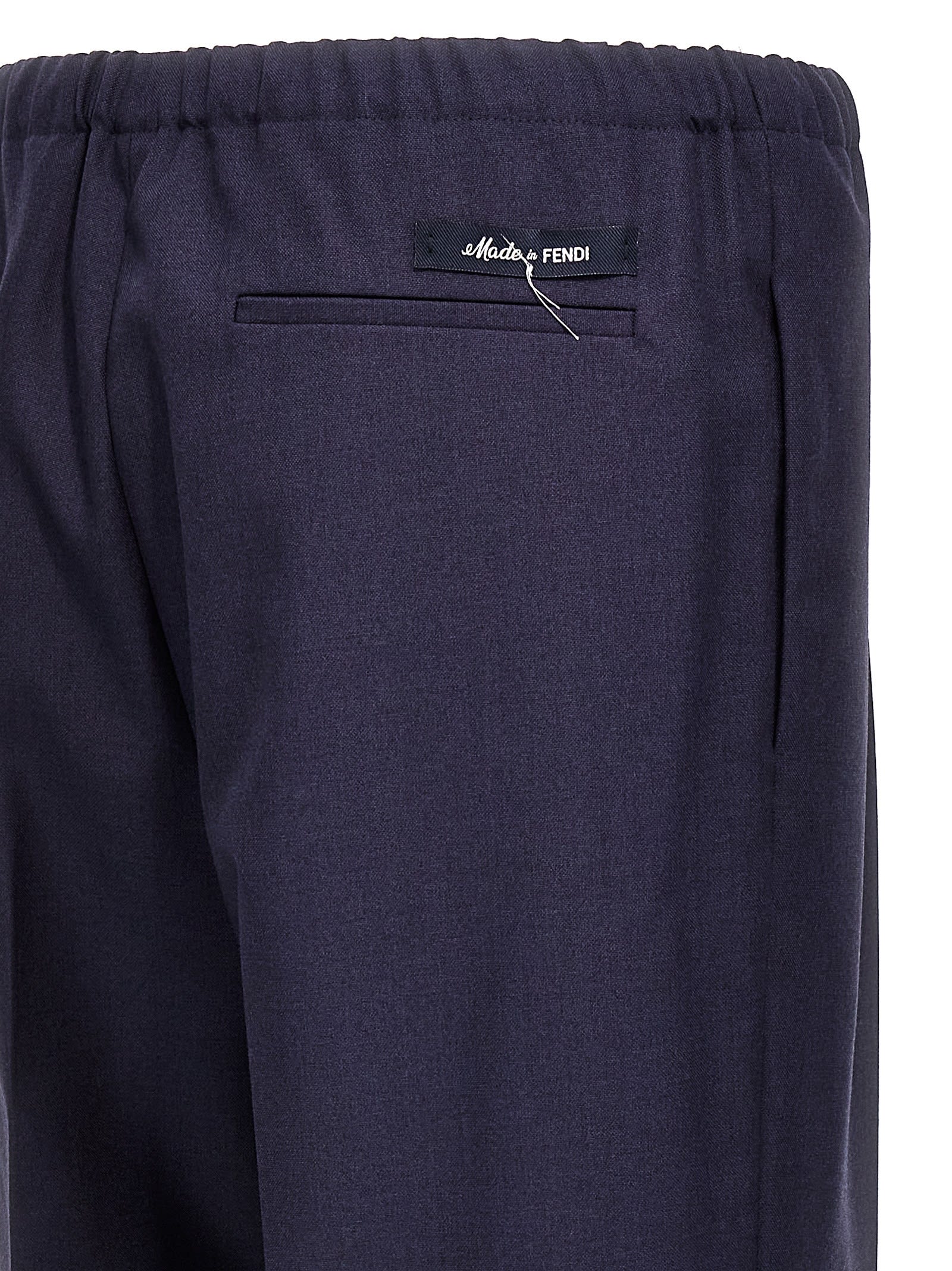 Shop Fendi Wool Trousers In Blue