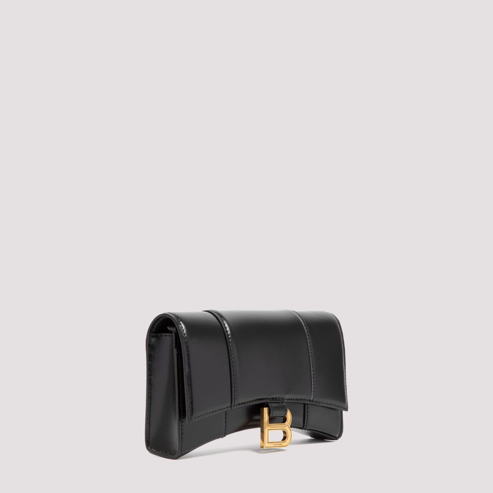 Shop Balenciaga Hourglass Wallet On Chain In Black