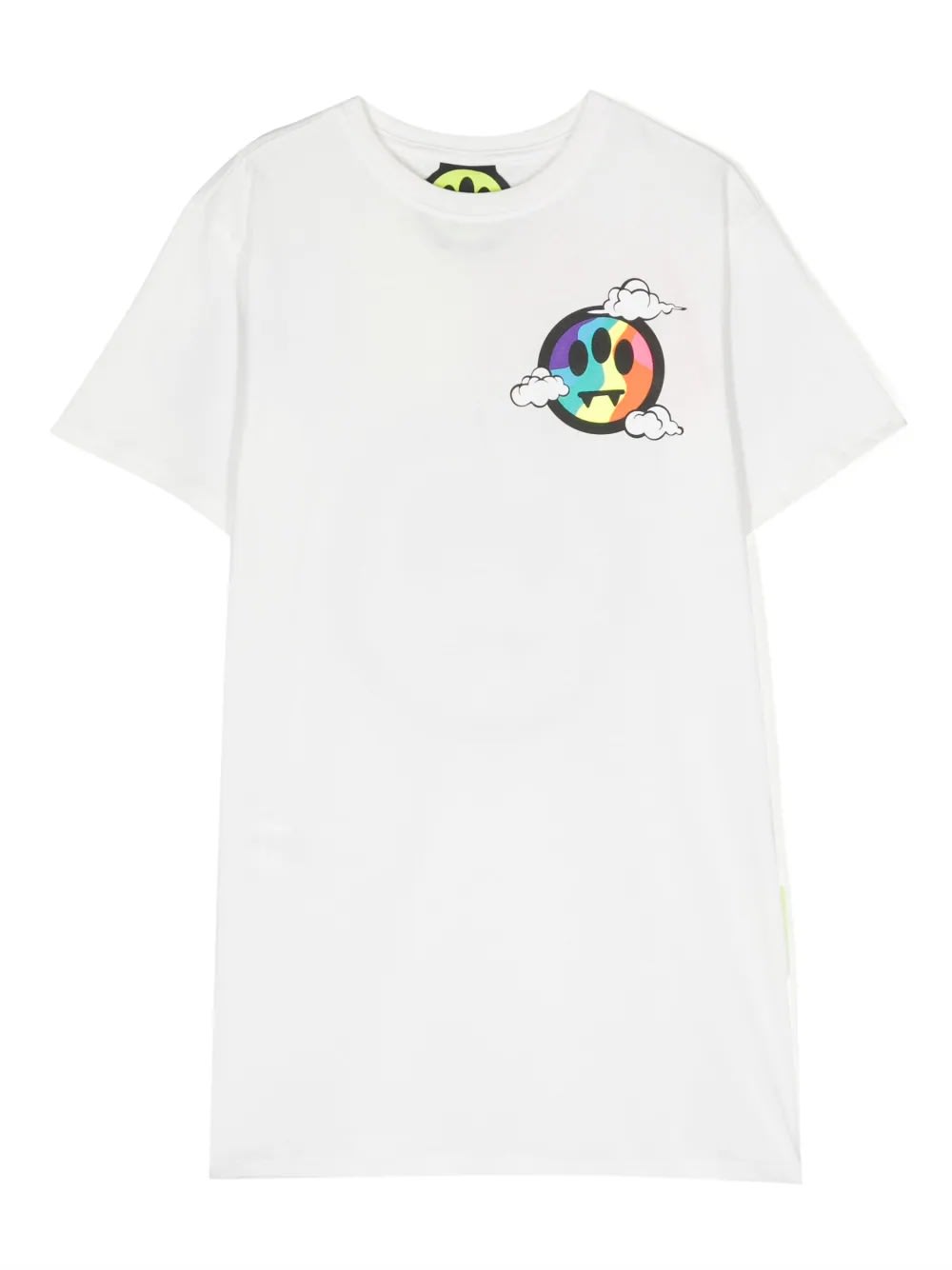 BARROW WHITE DRESS WITH MULTICOLOURED LOGO ON FRONT AND BACK