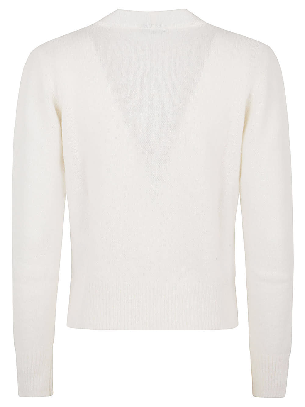 Base Wool V-necked Cardigan In White