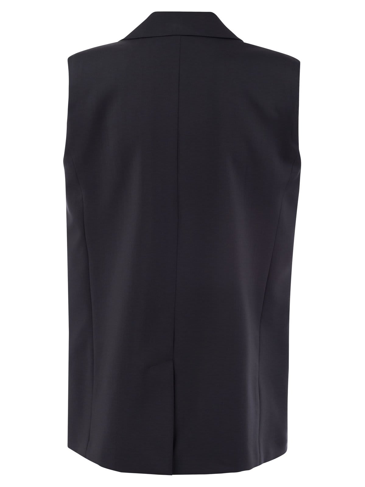 Shop Weekend Max Mara Single-breasted Sleeveless Gilet In Blu