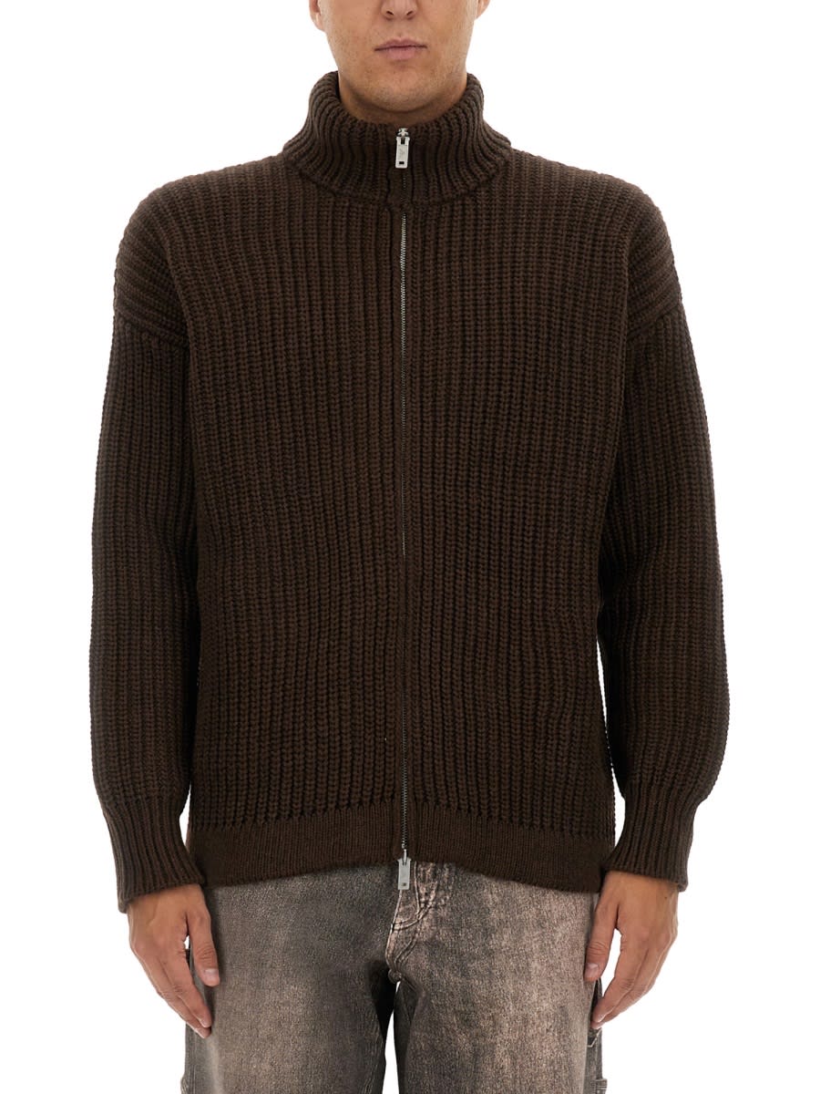 Shop Emporio Armani Shirt With Zip. In Brown