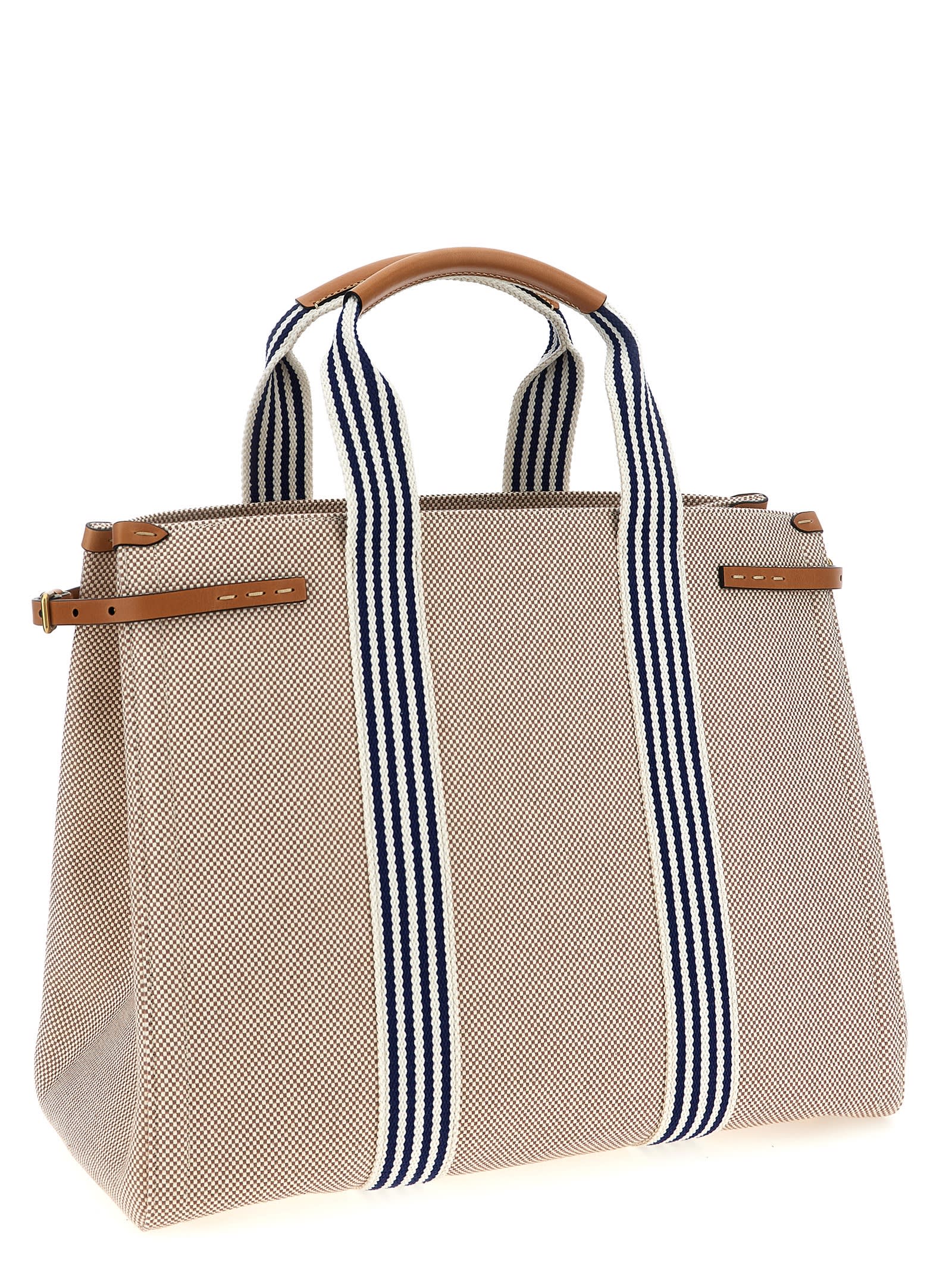 Valentino Antibes Striped Top Handles Handbag In Multicolor