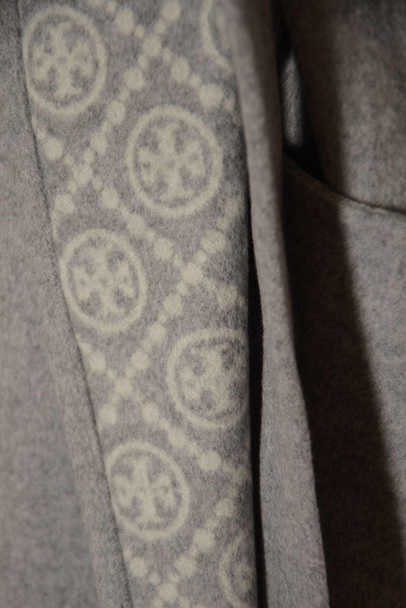 Shop Tory Burch Hooded Wool Coat In Grey