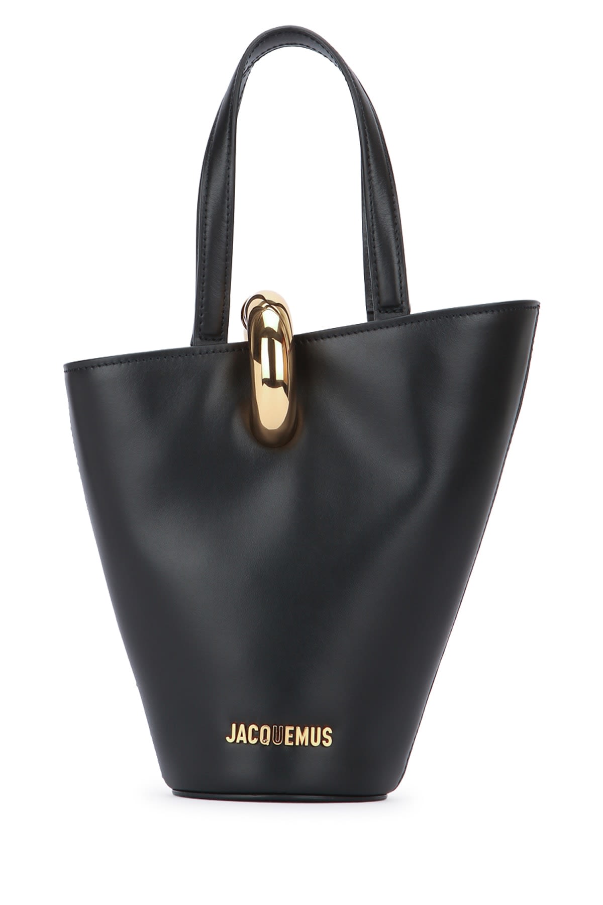 Jacquemus Le Petit Bamboula Ring-top Bucket Bag In Black