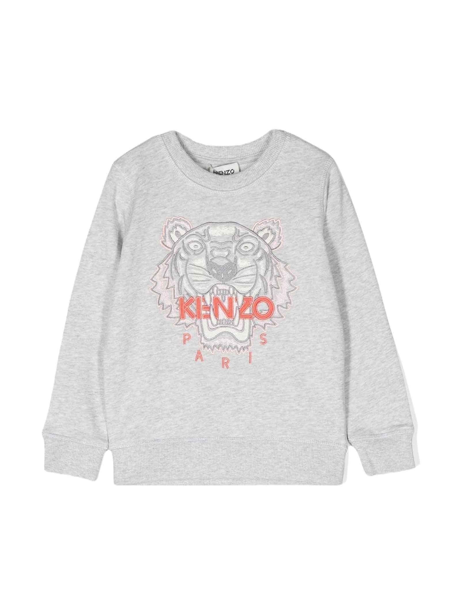 Kenzo Kids' Gray Sweatshirt Girl In Grigio