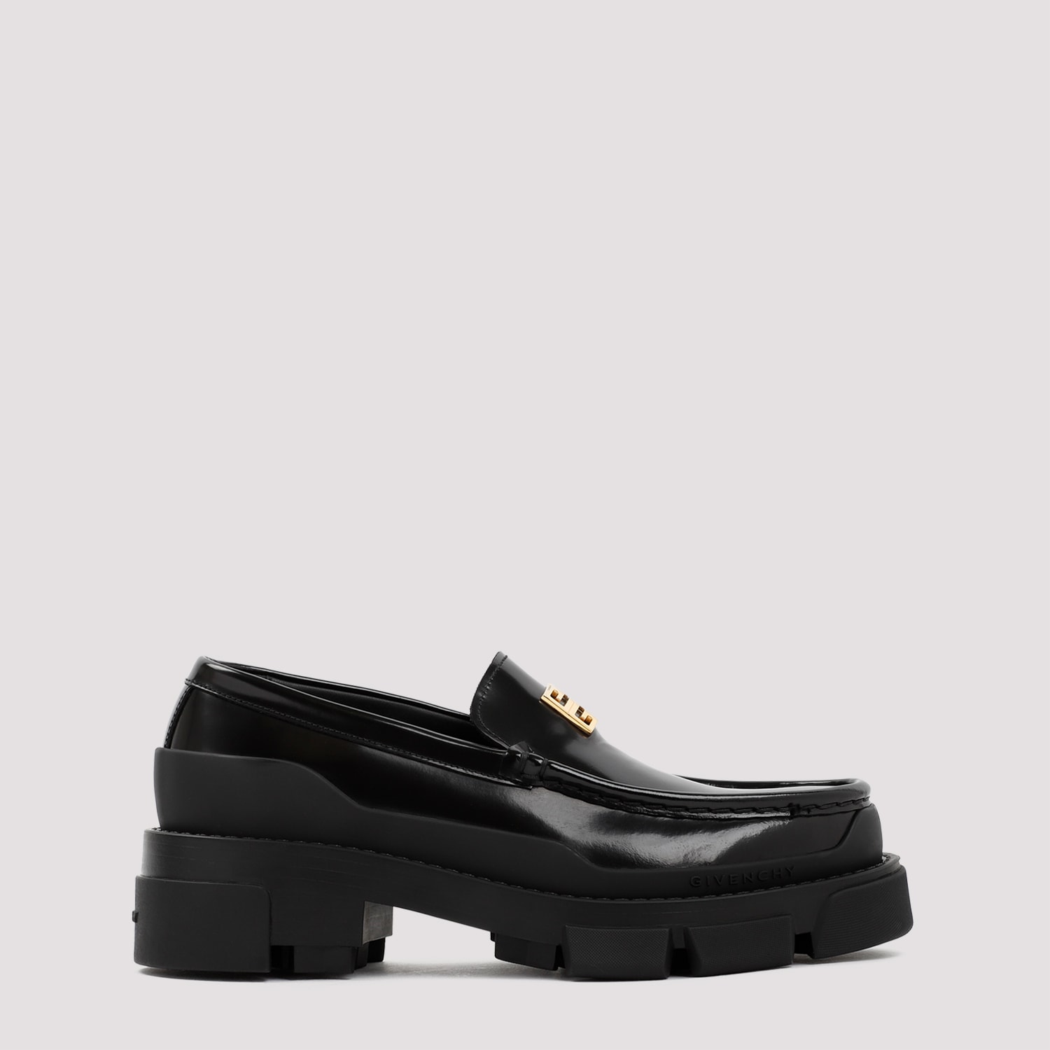 Shop Givenchy 4g Terra Leather Loafers In Black