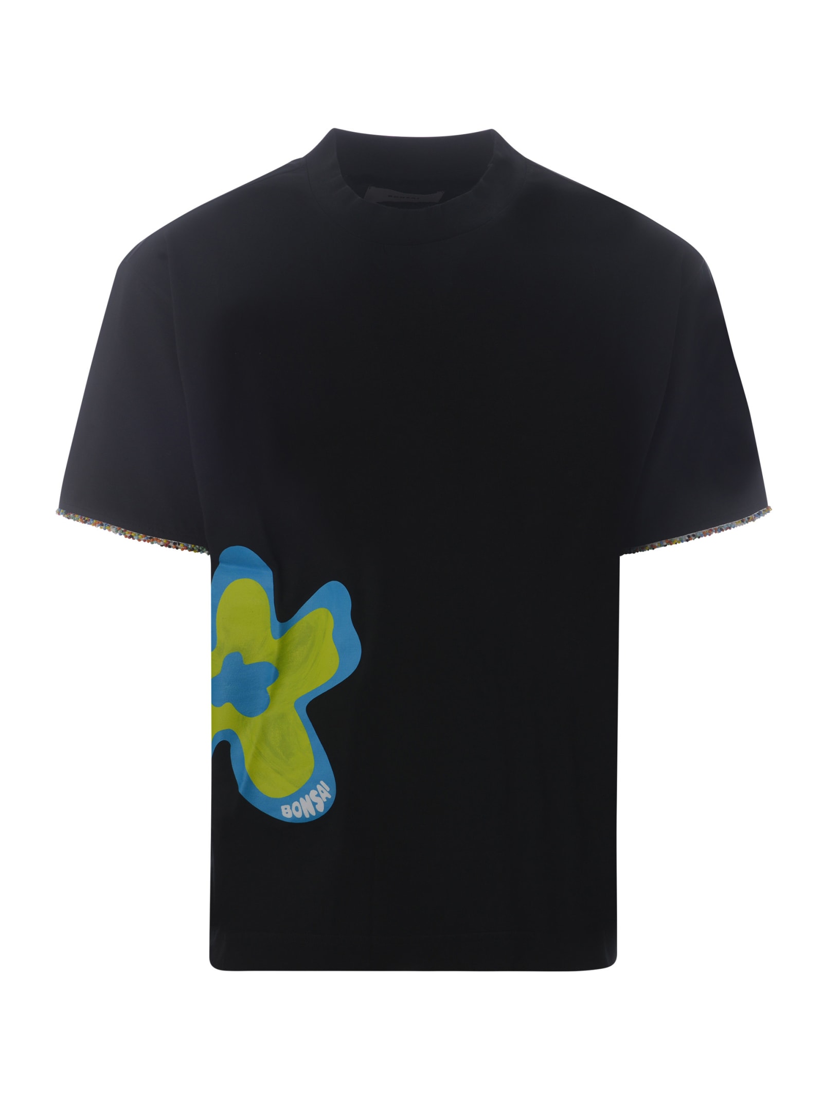 Shop Bonsai T-shirt  Flower In Cotton In Black
