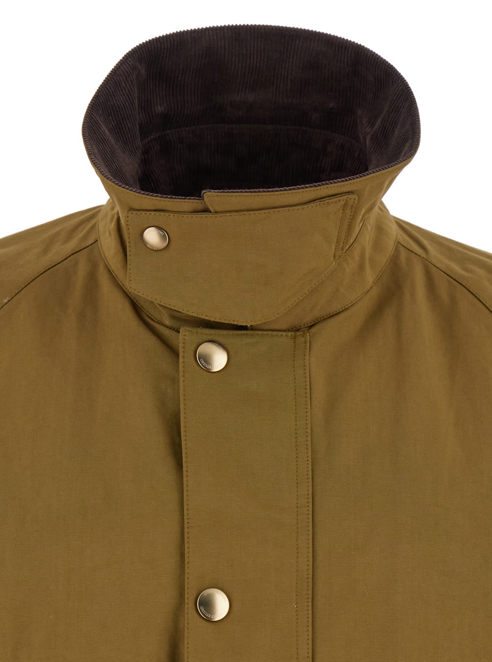 Shop Dunst Hunting Beige Jacket With Classic Collar And Adjustable Belt In Cotton Blend Man In Green