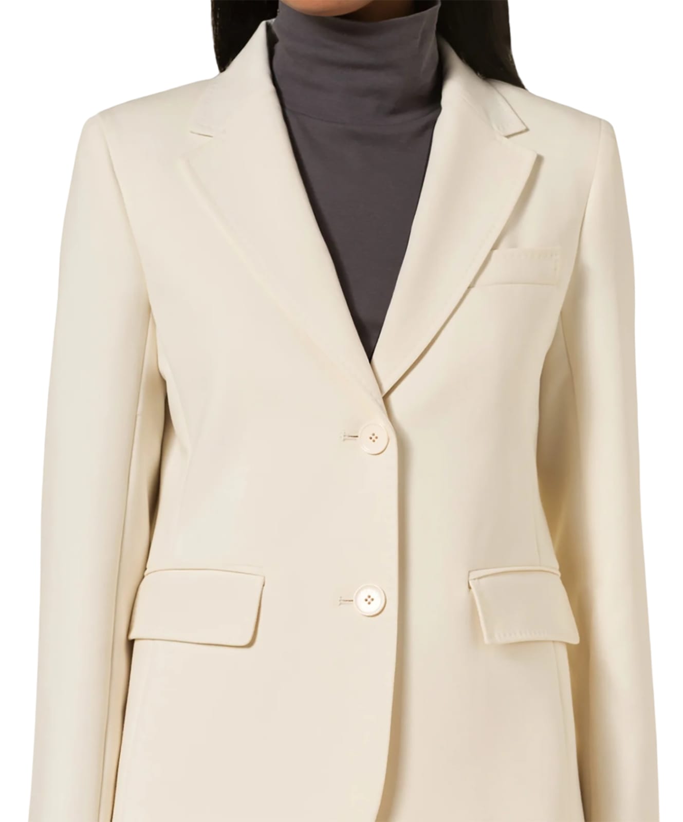 Weekend Max Mara Blazer Uva In Tela Stretch 50410237600016 In Ivory ...