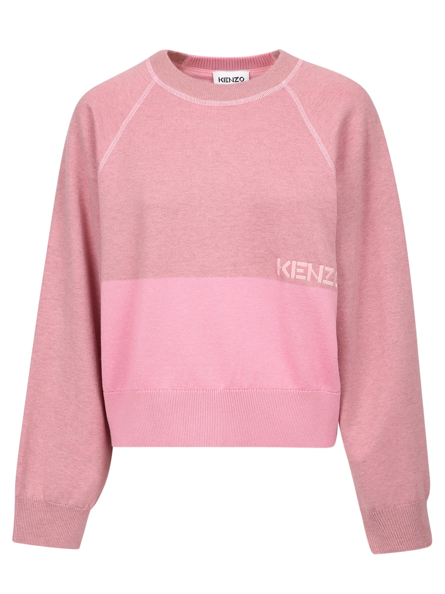 Kenzo Logo Embroidered Cropped Jumper