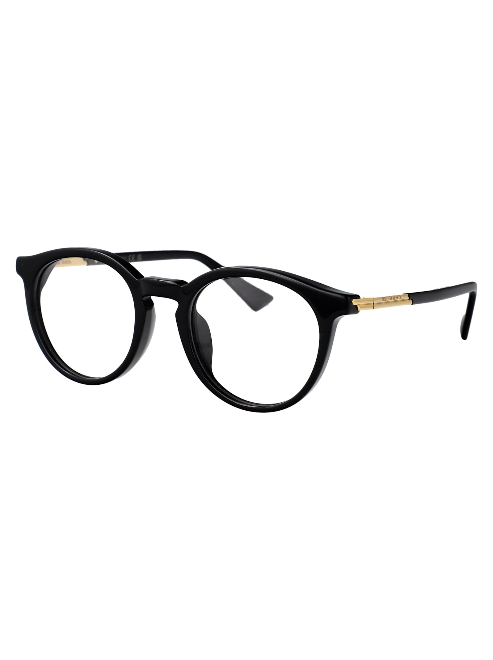 Bottega Veneta Bv1335oa Glasses In Black-gold-transparent
