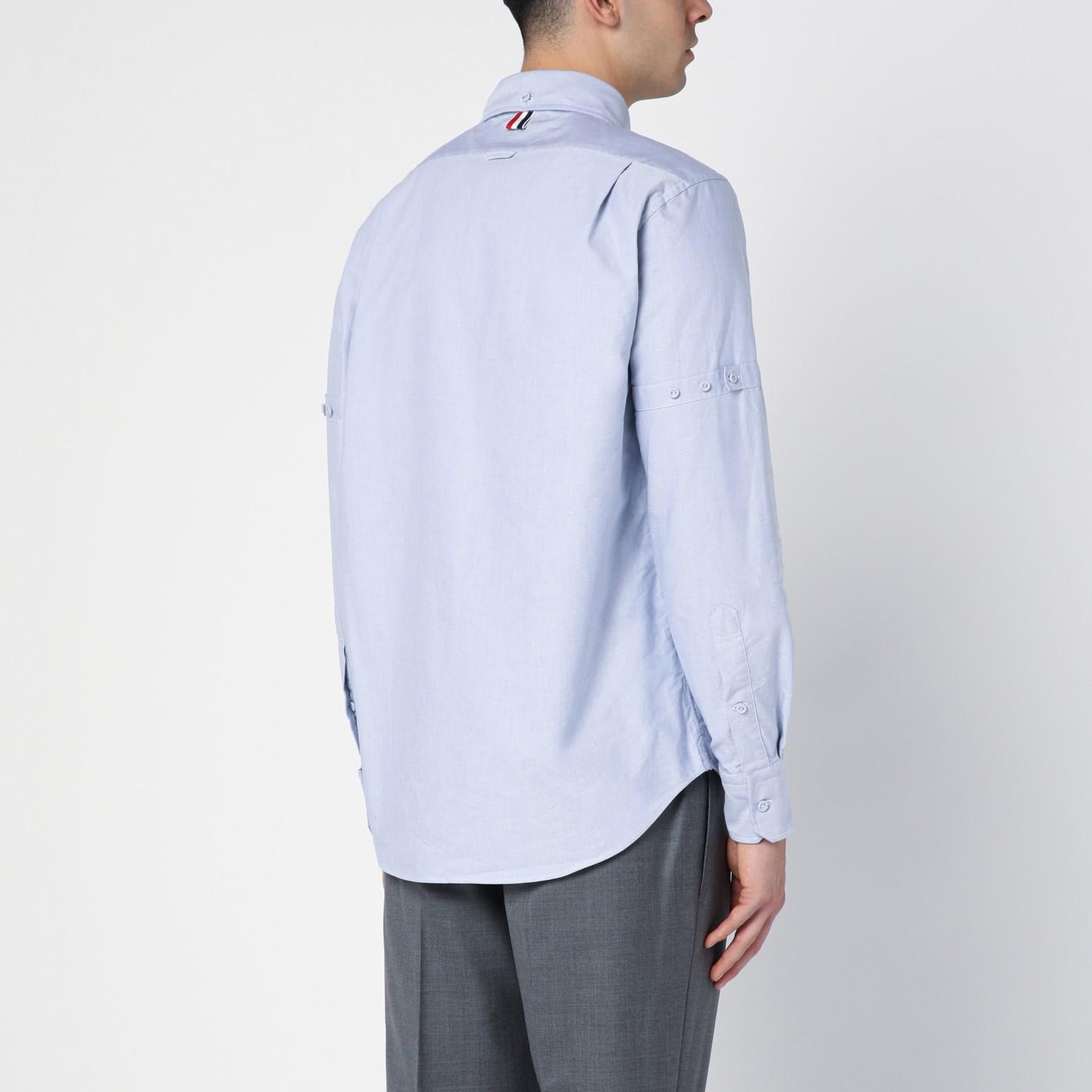 Shop Thom Browne Light Blue Cotton Button-down Shirt In Clear Blue