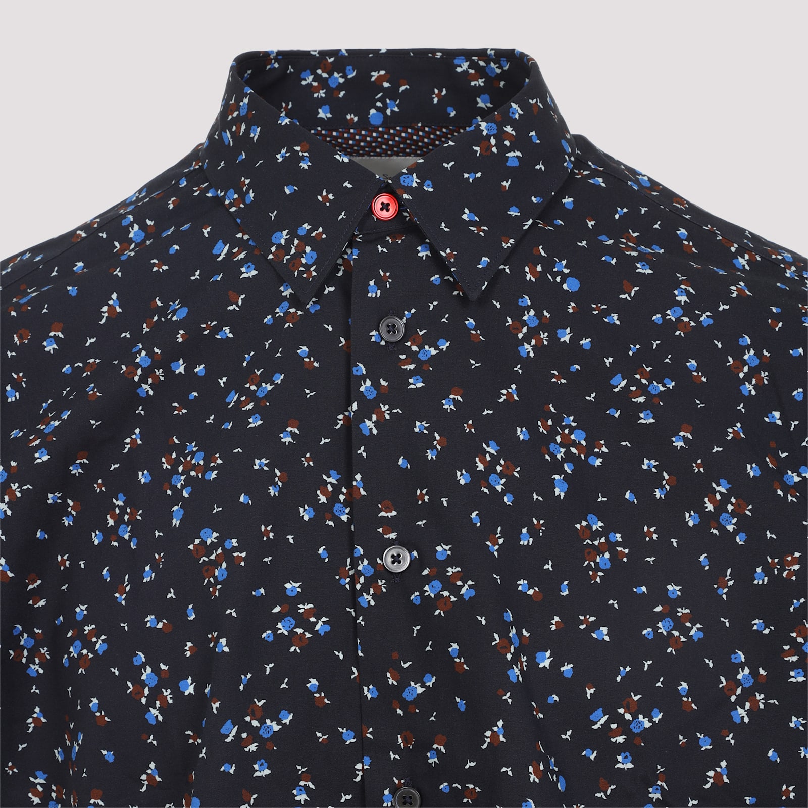 Paul Smith Men's Regular Fit Shirt With All-over Print In Blue