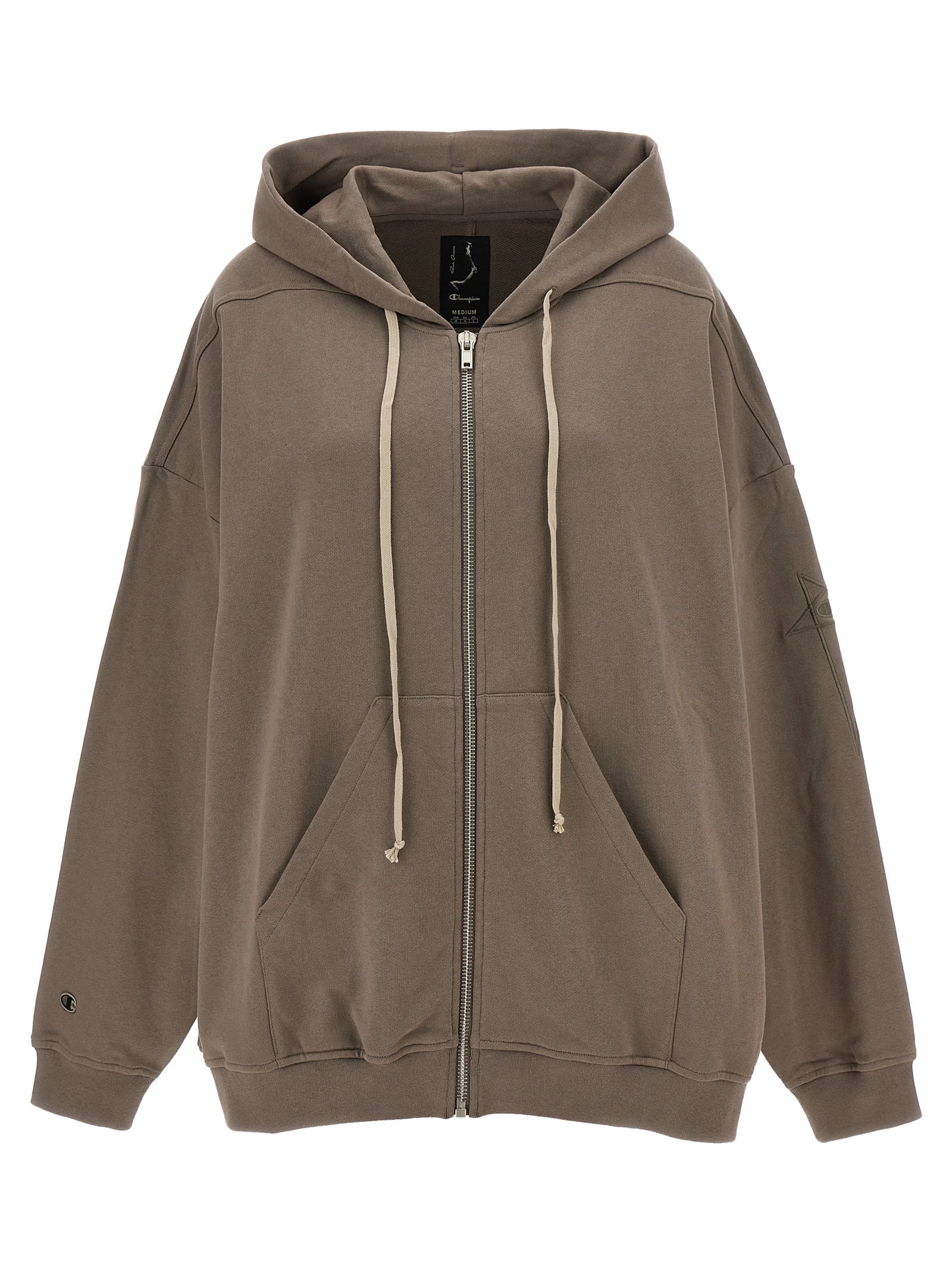 Shop Rick Owens X Champion Hoodie In Gray