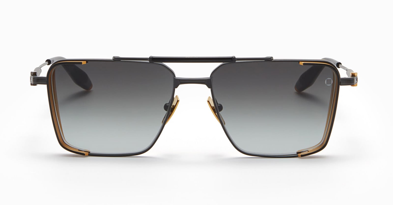 Shop Akoni Hera - Black / Gold Sunglasses In Black/gold